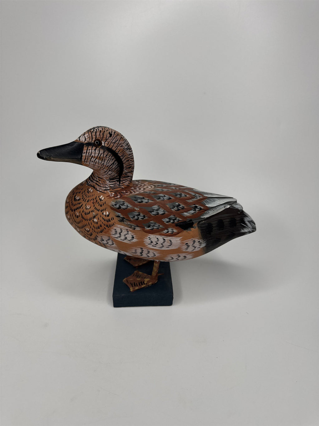 Vintage Wooden Duck Decoy 1991 Albert E Price Products Wood Duck Carved 6.25"