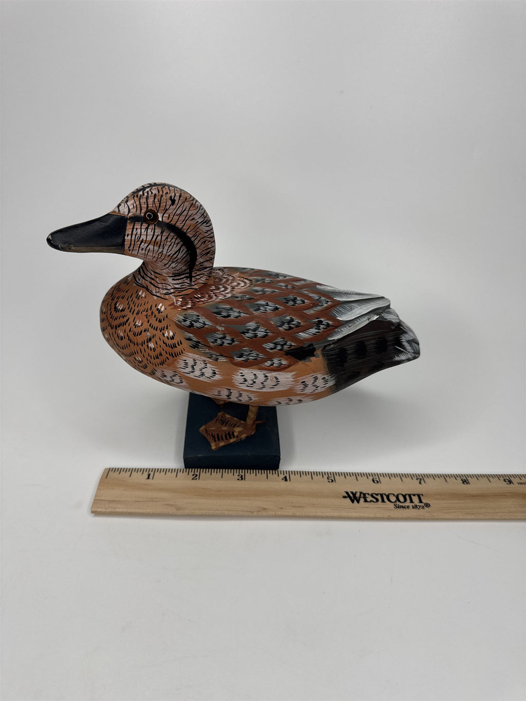 Vintage Wooden Duck Decoy 1991 Albert E Price Products Wood Duck Carved 6.25"