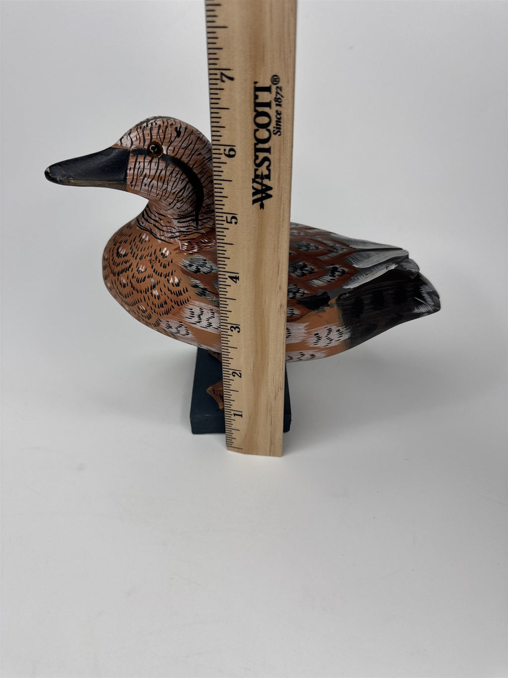 Vintage Wooden Duck Decoy 1991 Albert E Price Products Wood Duck Carved 6.25"