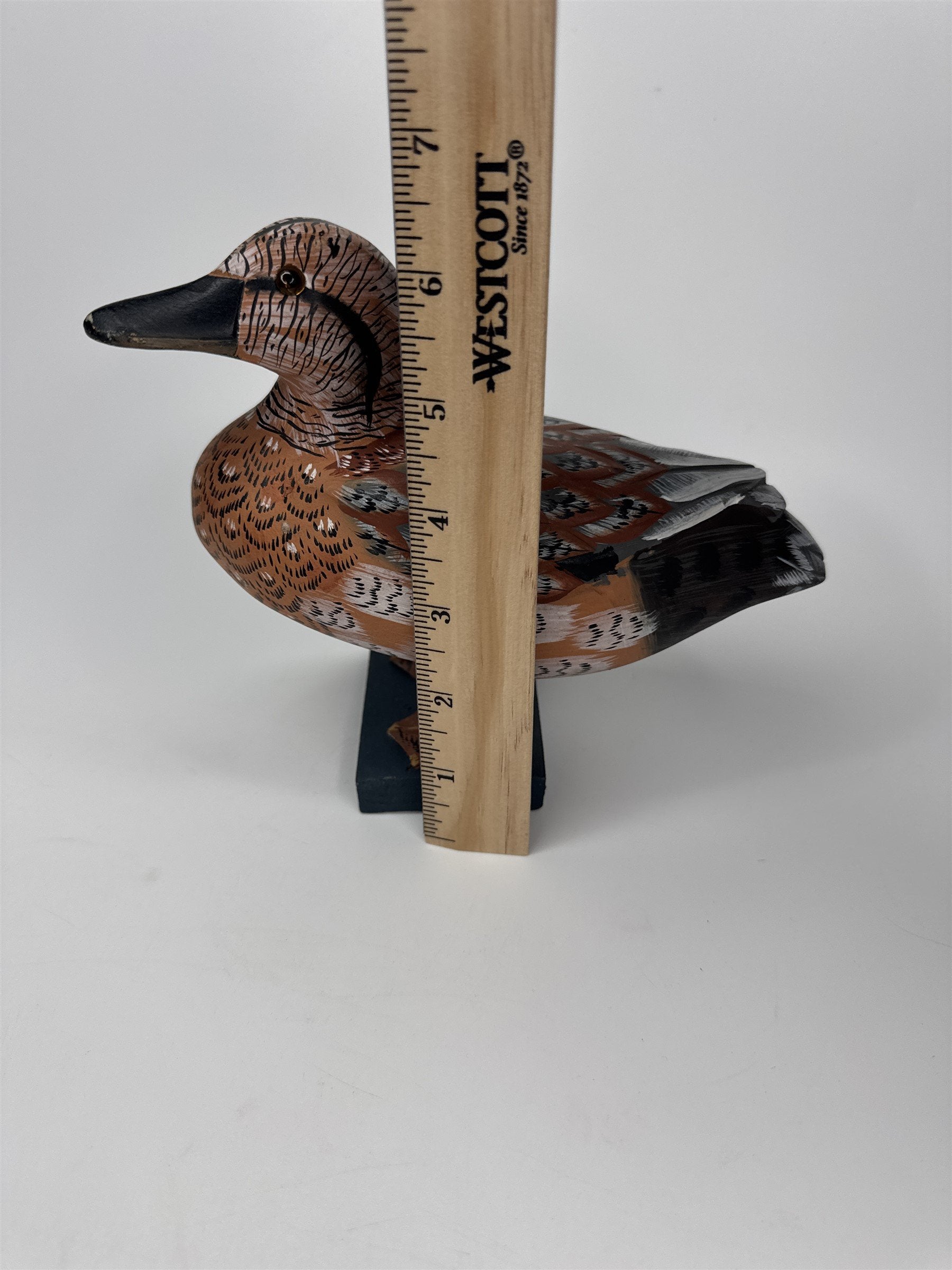 Vintage Wooden Duck Decoy 1991 Albert E Price Products Wood Duck Carved 6.25"
