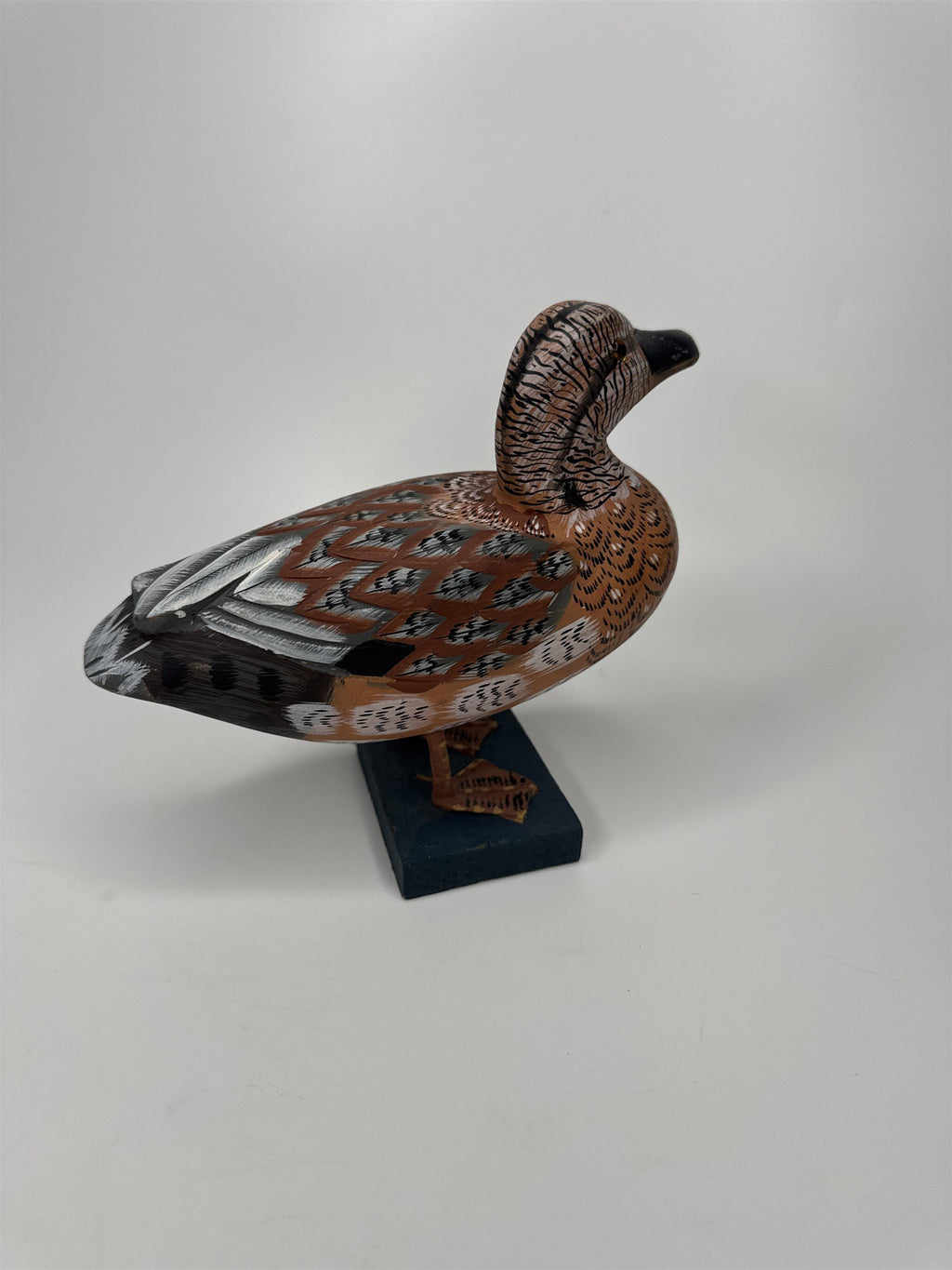 Vintage Wooden Duck Decoy 1991 Albert E Price Products Wood Duck Carved 6.25"