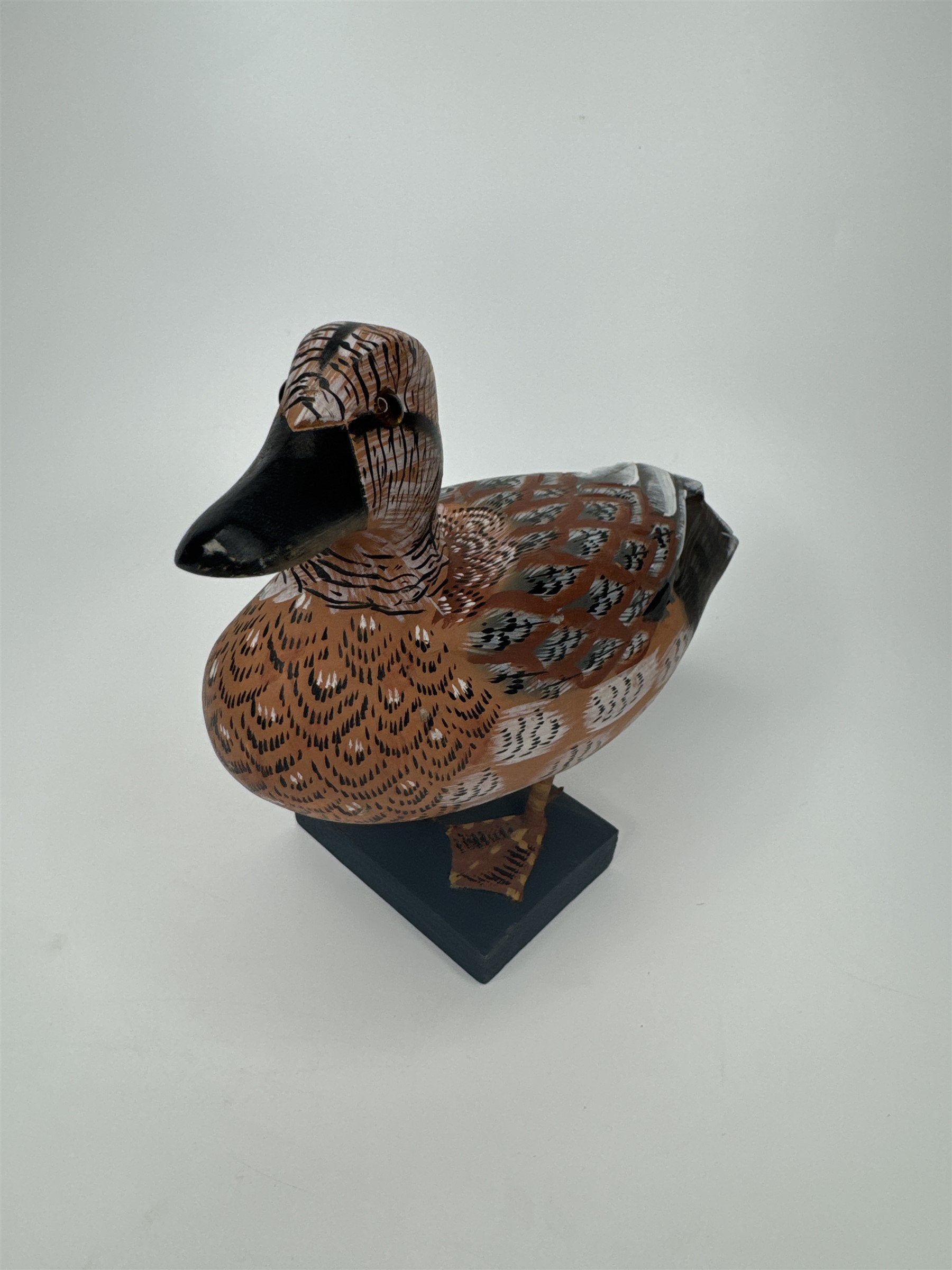 Vintage Wooden Duck Decoy 1991 Albert E Price Products Wood Duck Carved 6.25"