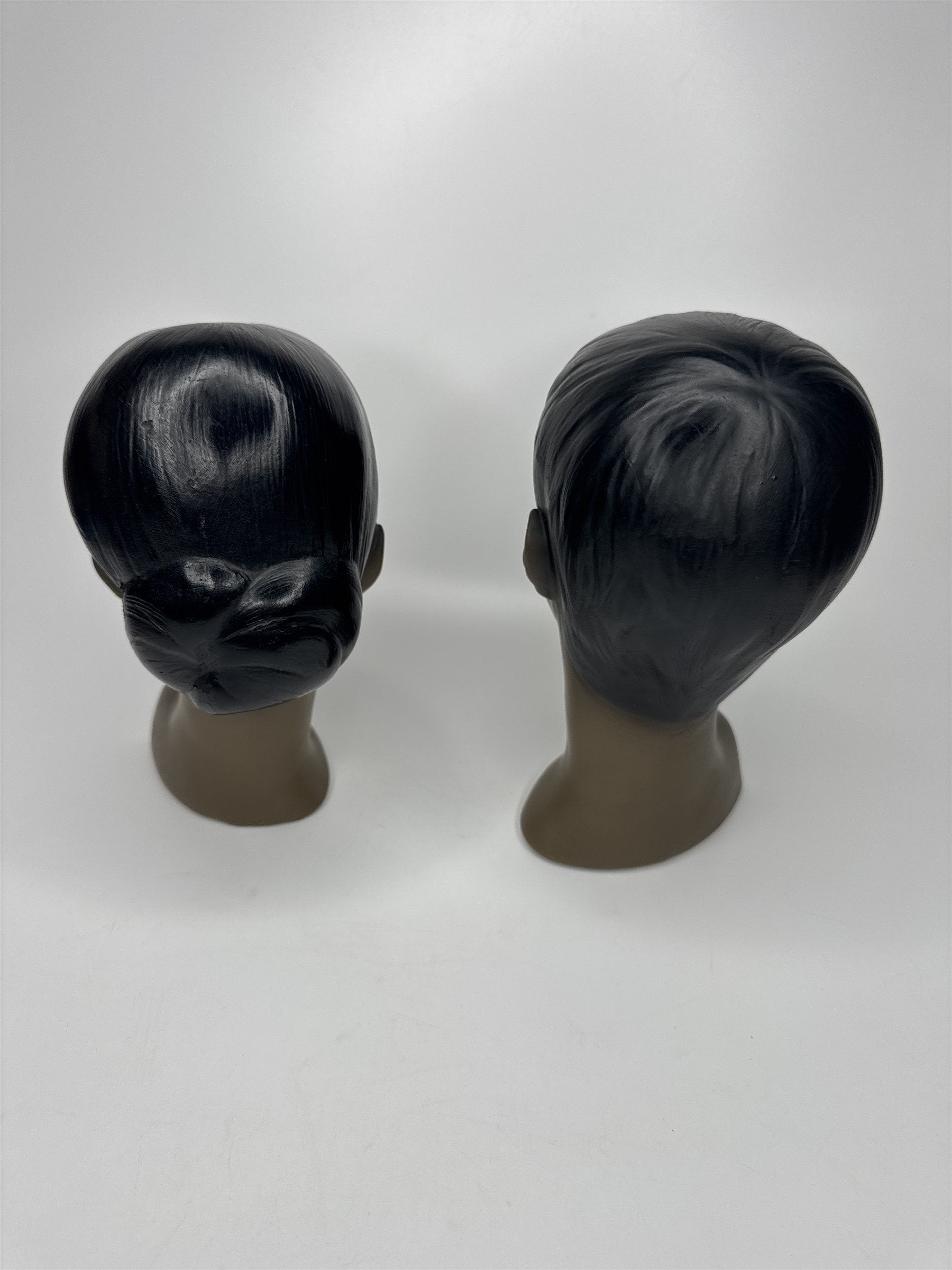Set of 2 Vintage 1960s MCM Chalkware Unmarked MARWAL(?) Polynesian Busts