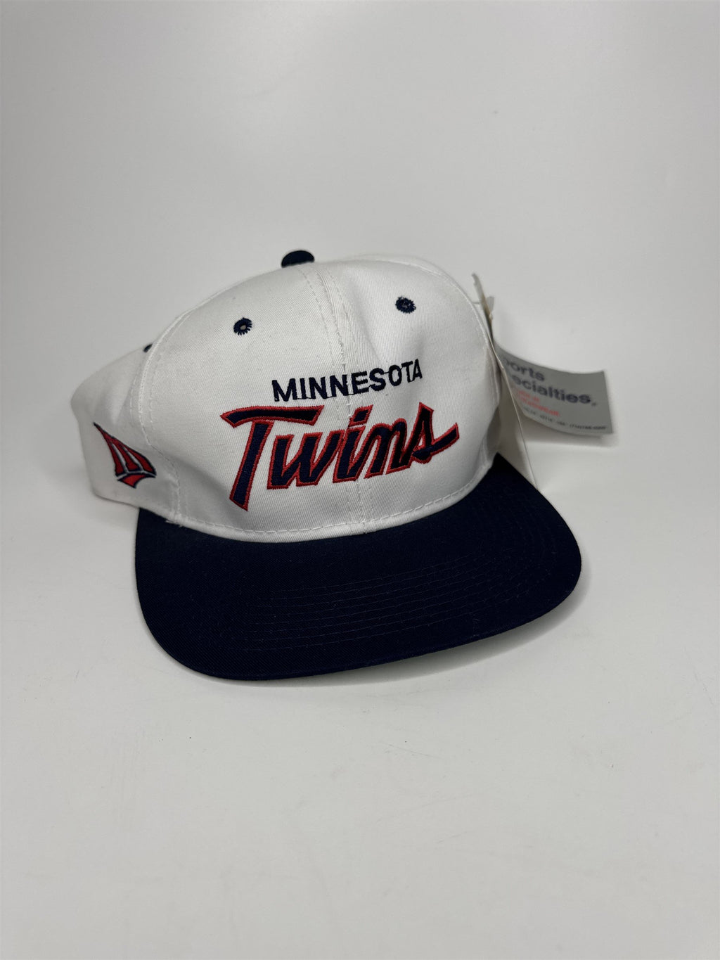 VTG 90s Minnesota Twins Snapback Sports Specialties White Logo Hat