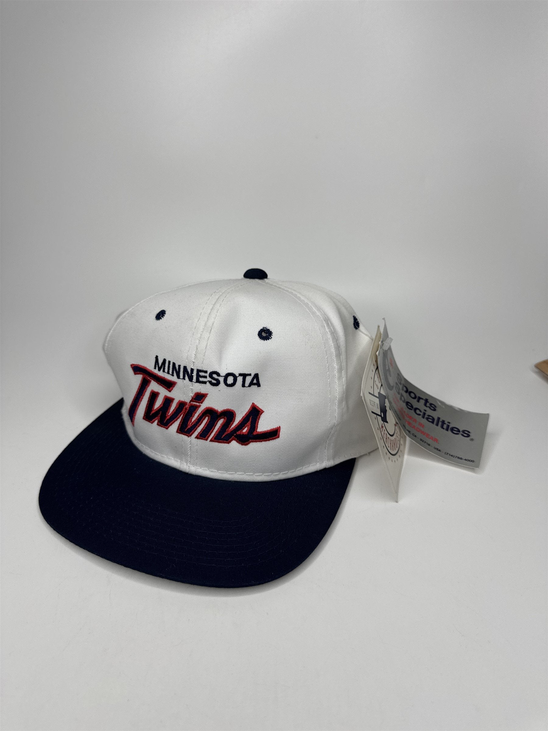 VTG 90s Minnesota Twins Snapback Sports Specialties White Logo Hat