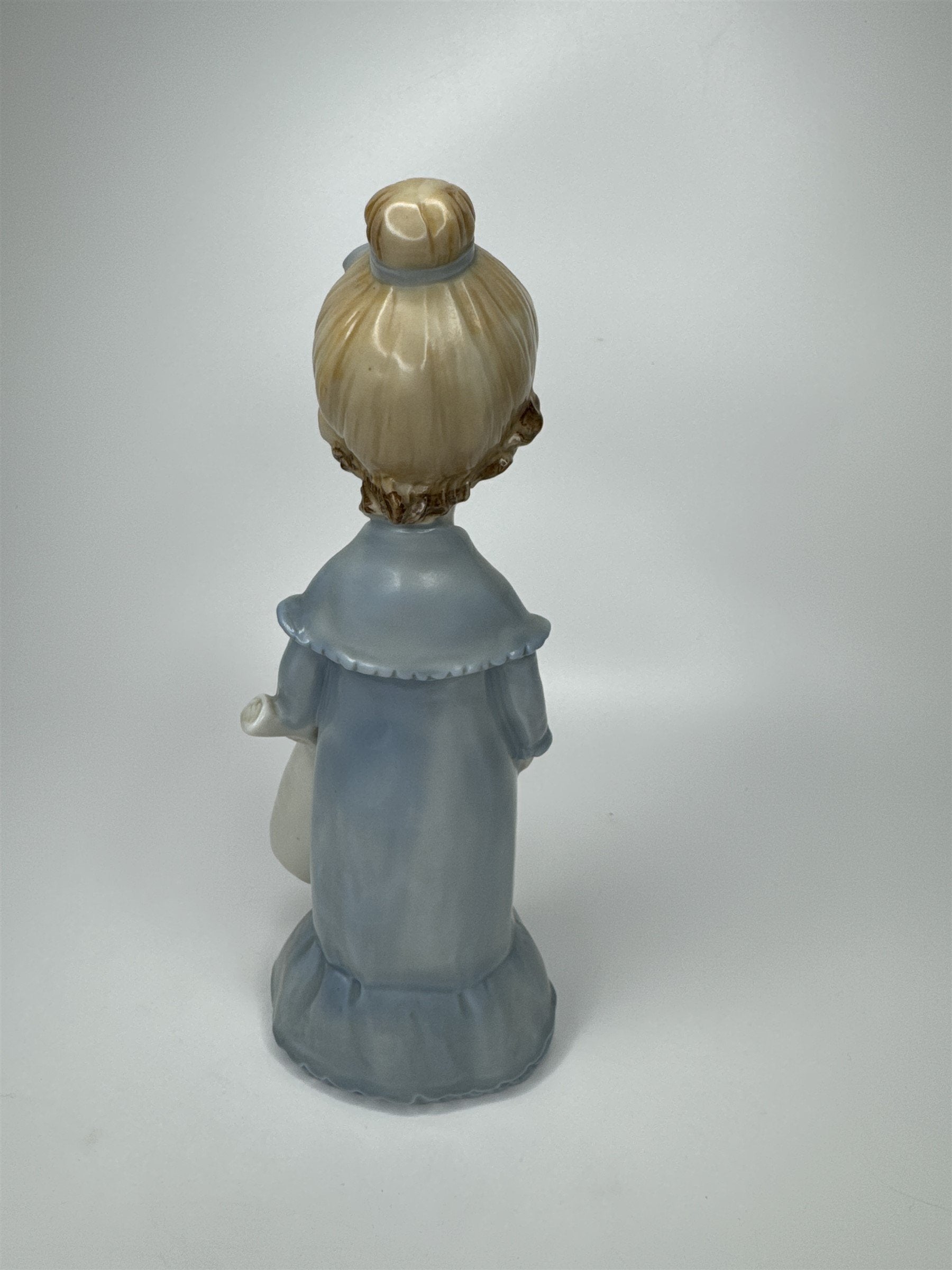 Vintage Enesco Kinka Japan EARLY Flower Firl Figurine Paper Label 9" Tall Girl