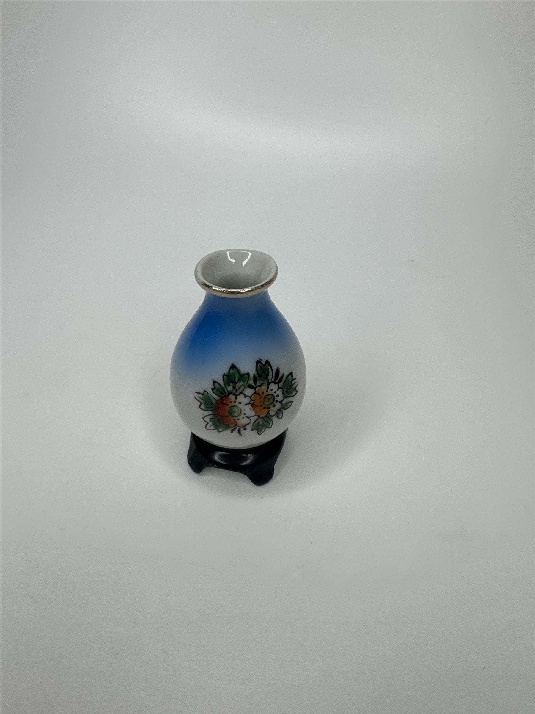 Original Vintage Occupied Japan Decorative Flowered Mini Vase Figurine 2.5"