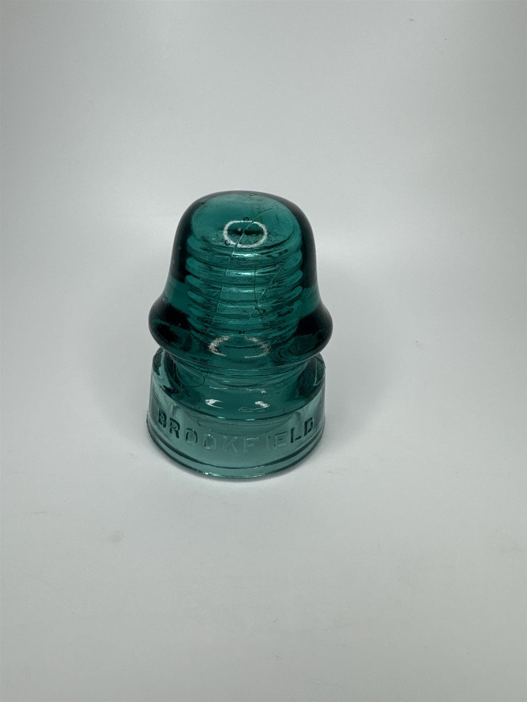 VTG Brookfield 4" Insulator Blue Aqua Green NY Chip on Bottom