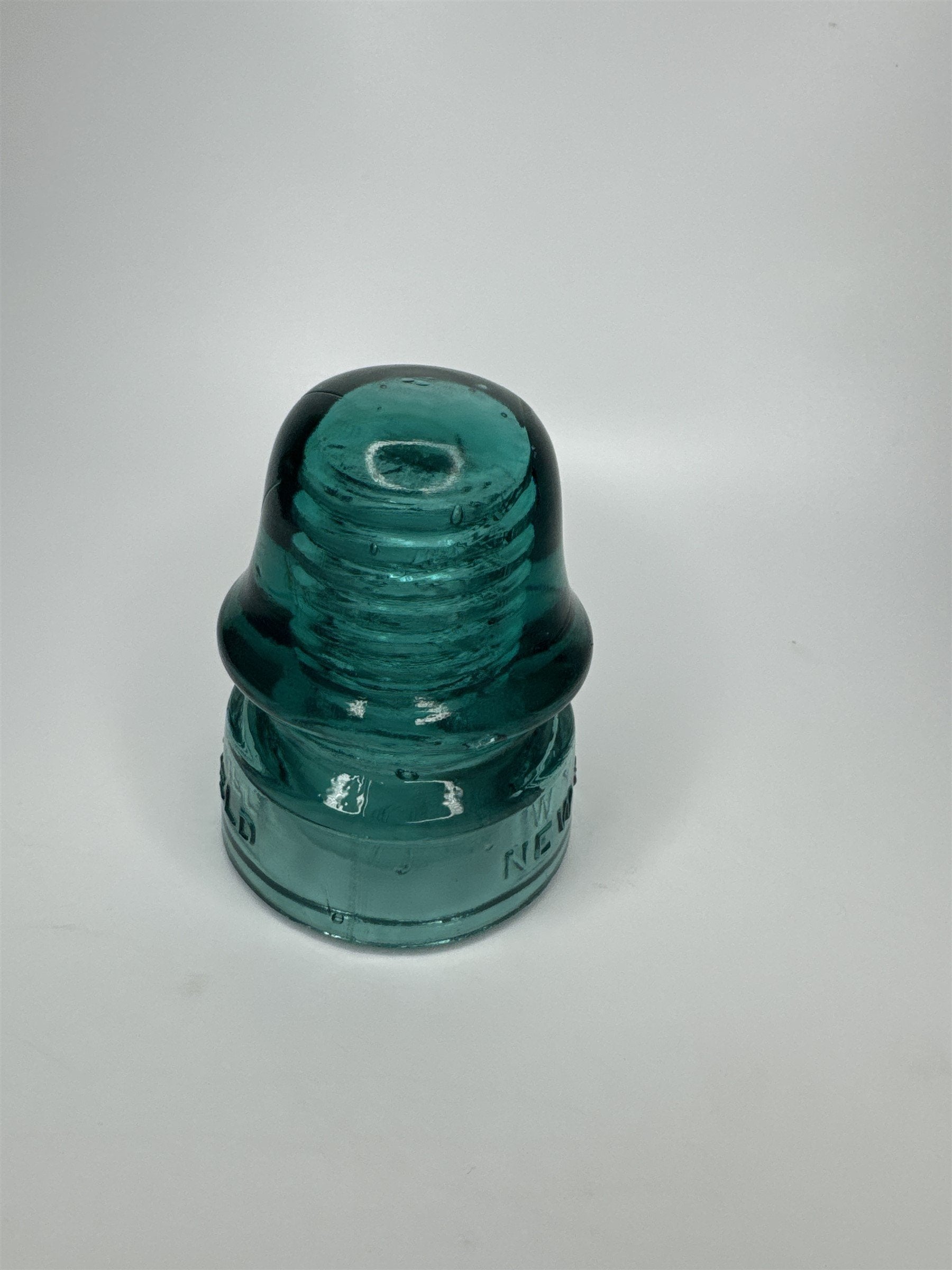 VTG Brookfield 4" Insulator Blue Aqua Green NY Chip on Bottom