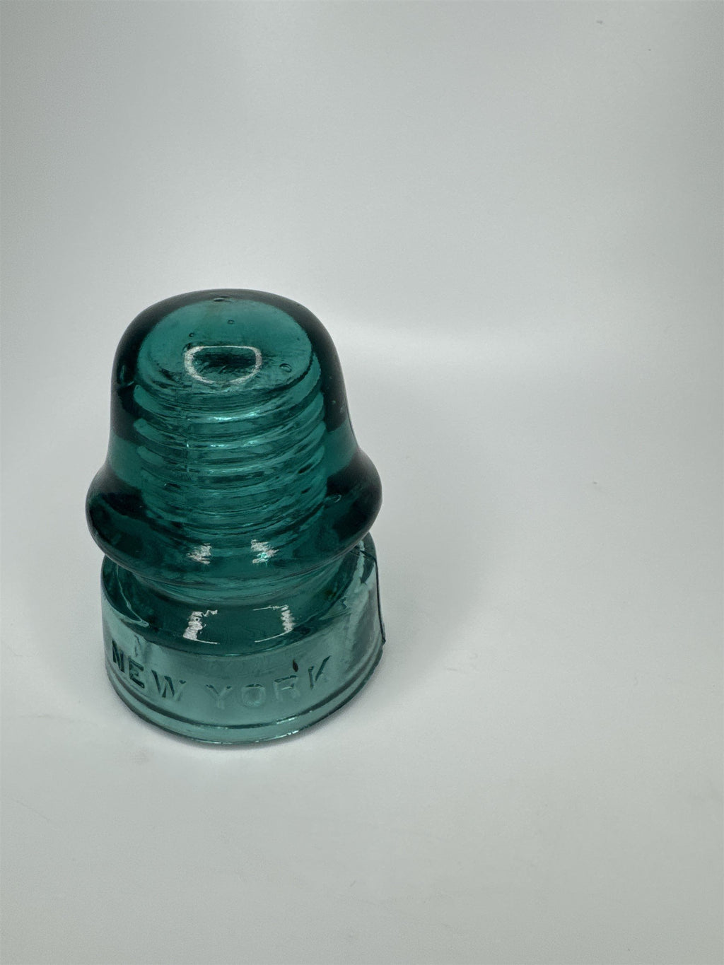 VTG Brookfield 4" Insulator Blue Aqua Green NY Chip on Bottom