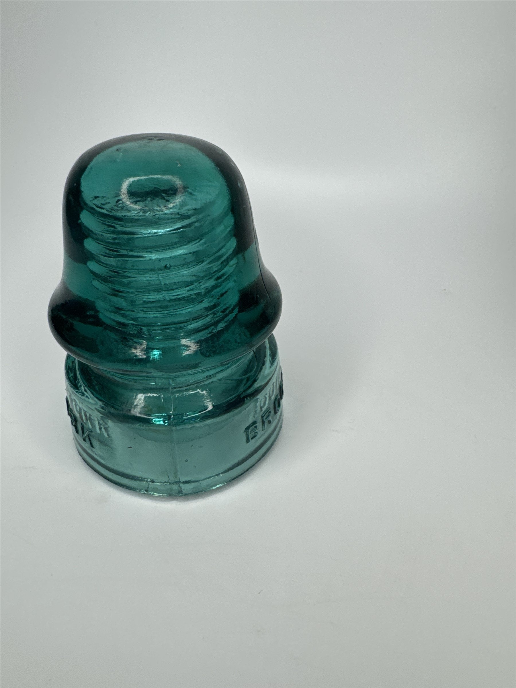 VTG Brookfield 4" Insulator Blue Aqua Green NY Chip on Bottom