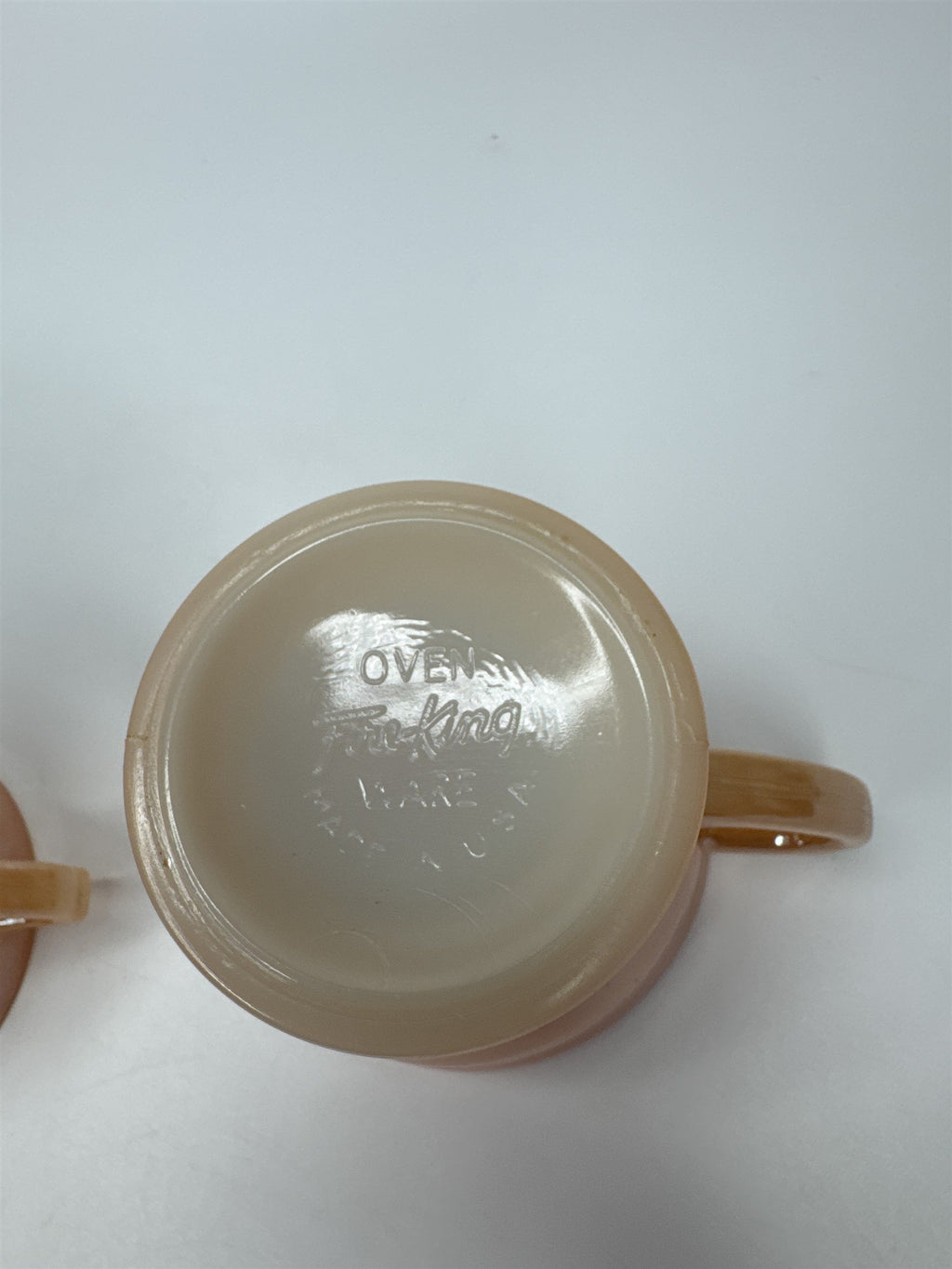 Vintage Fire King Peach Lustre Luster Laurel Creamer and Sugar Bowl EUC MCM Ware