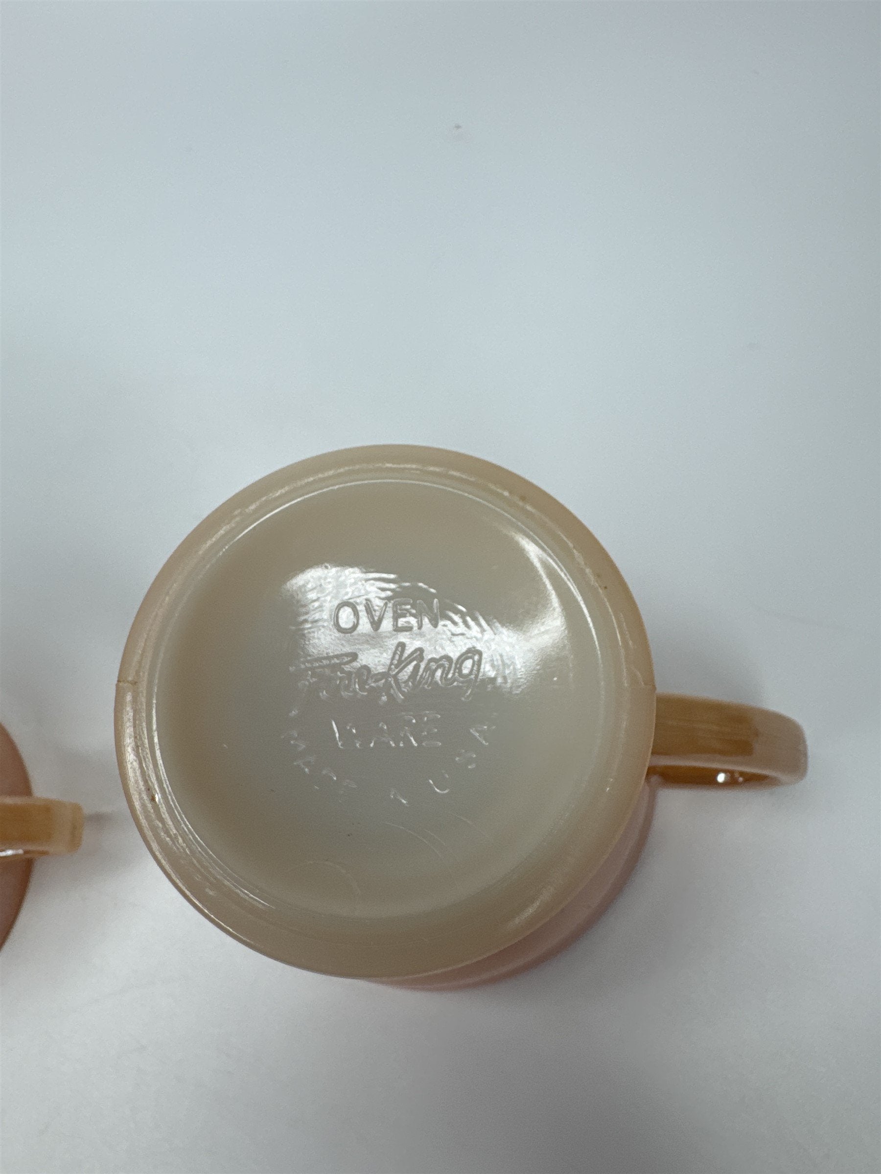 Vintage Fire King Peach Lustre Luster Laurel Creamer and Sugar Bowl EUC MCM Ware