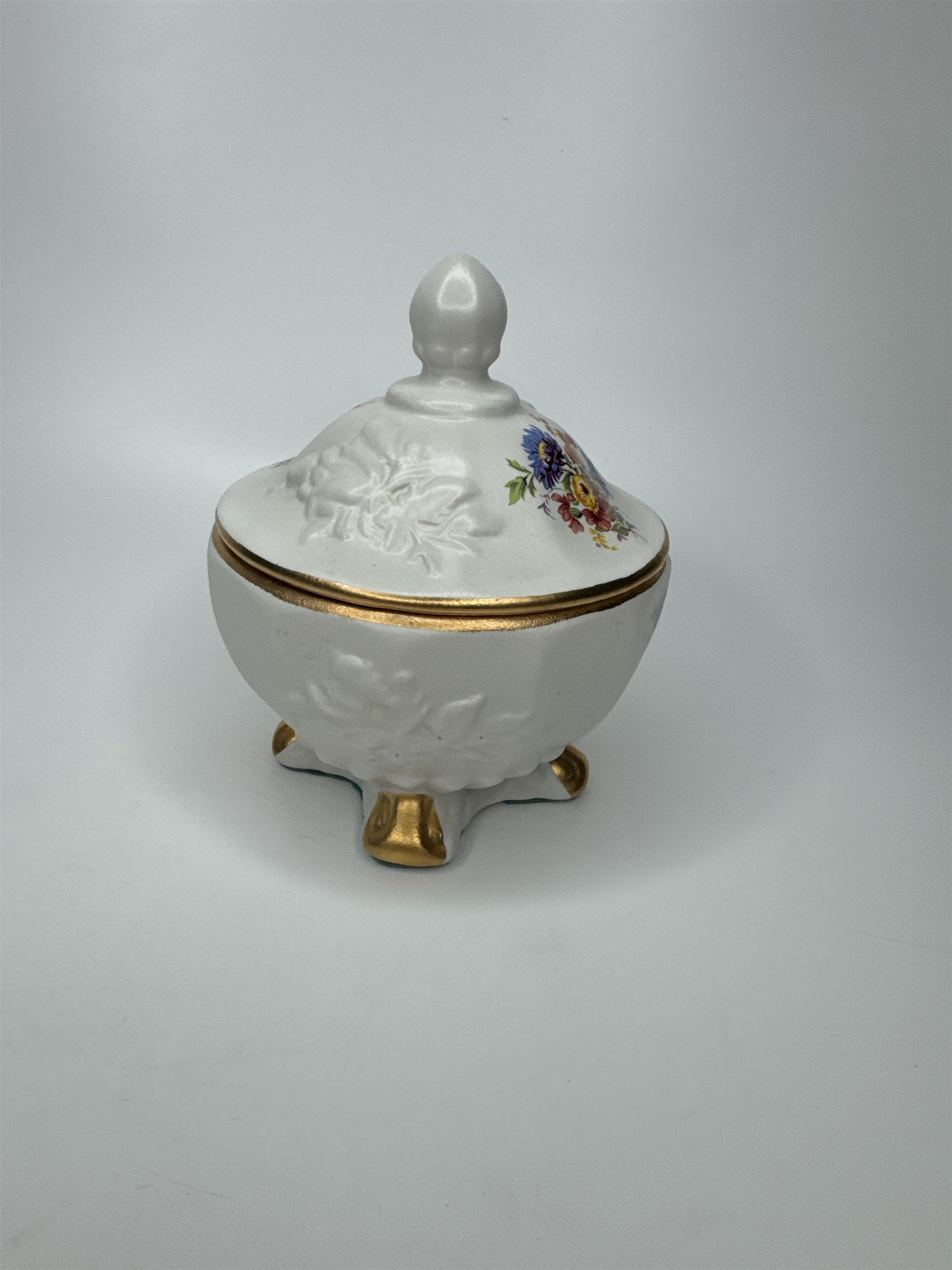 Vintage House of Fuller Genuine Porcelain Sugar Bowl Trinket Dish Made in USA