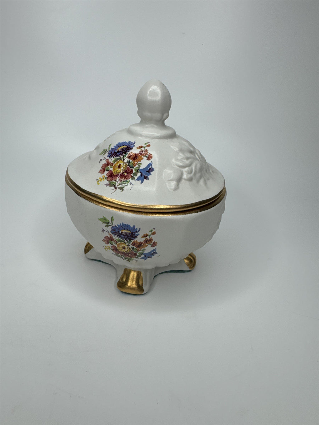 Vintage House of Fuller Genuine Porcelain Sugar Bowl Trinket Dish Made in USA