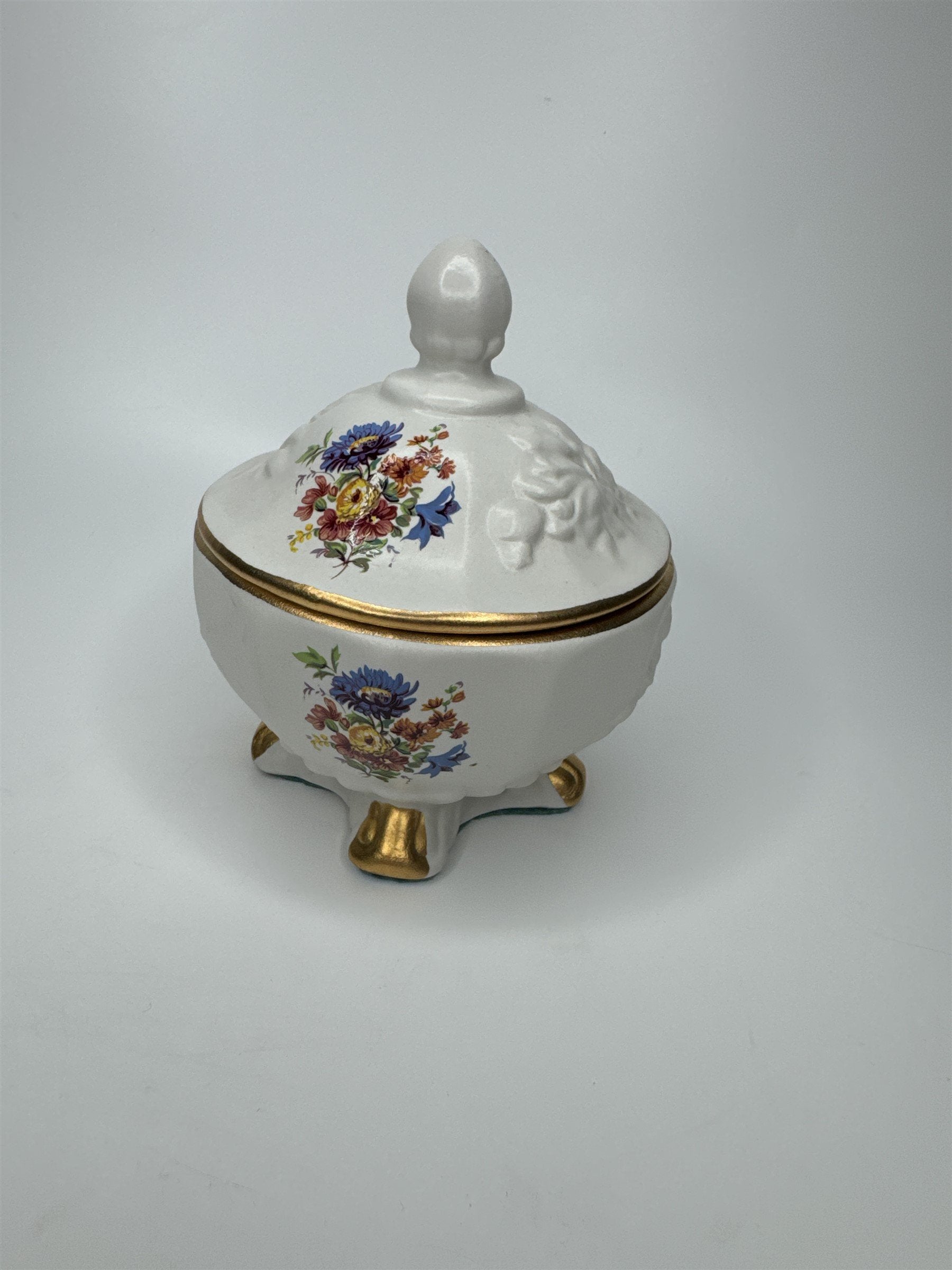 Vintage House of Fuller Genuine Porcelain Sugar Bowl Trinket Dish Made in USA
