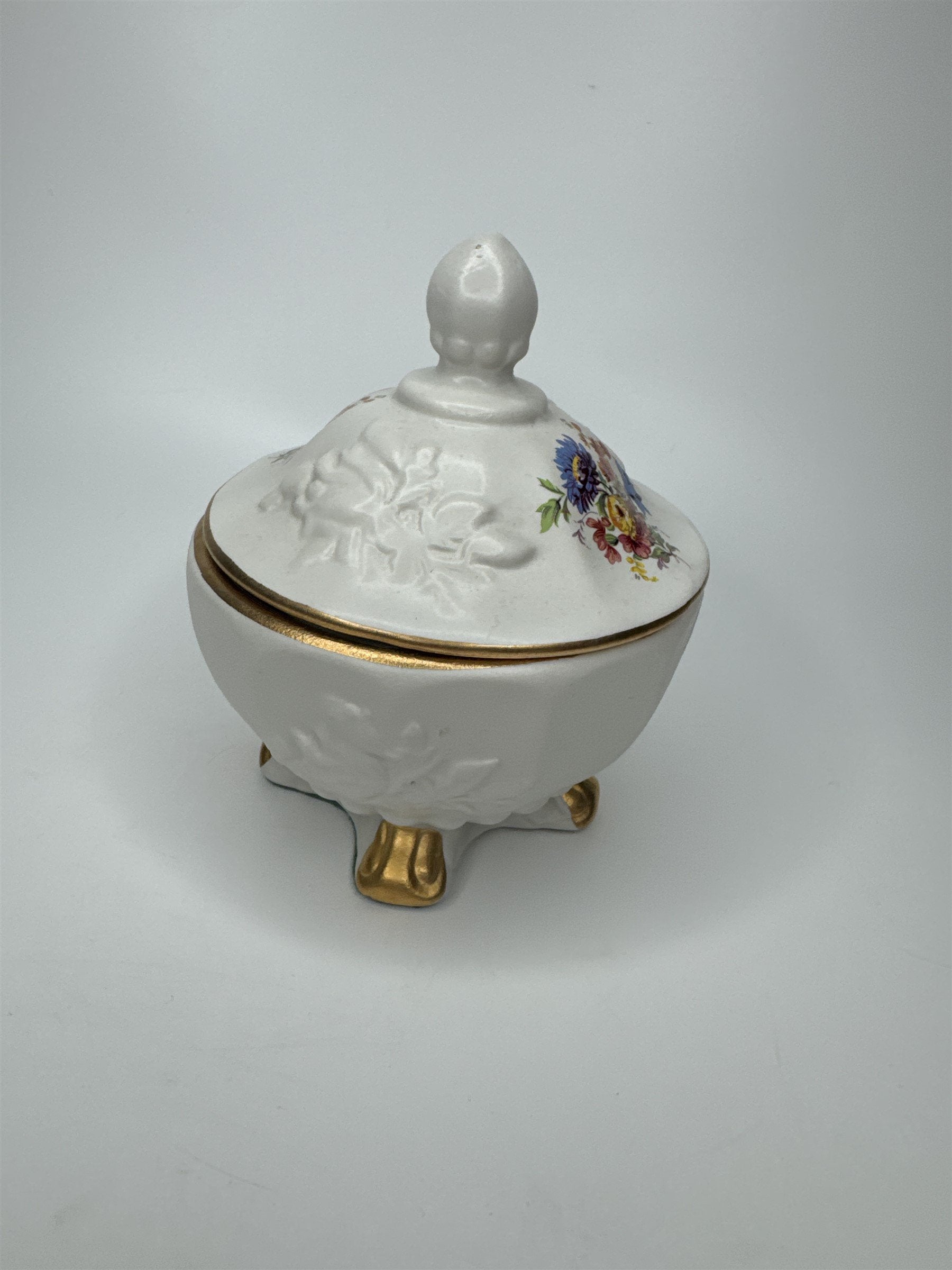 Vintage House of Fuller Genuine Porcelain Sugar Bowl Trinket Dish Made in USA