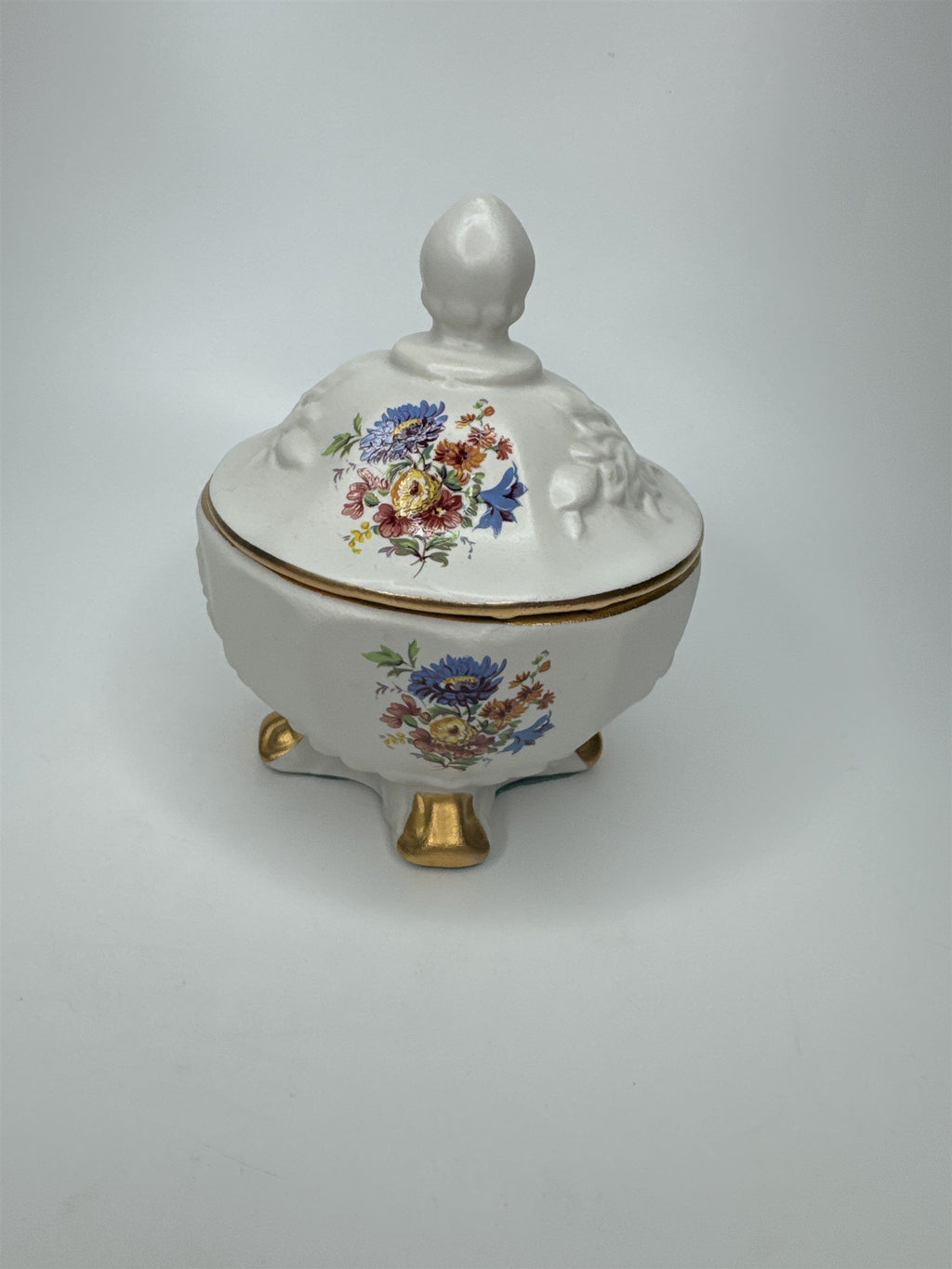 Vintage House of Fuller Genuine Porcelain Sugar Bowl Trinket Dish Made in USA