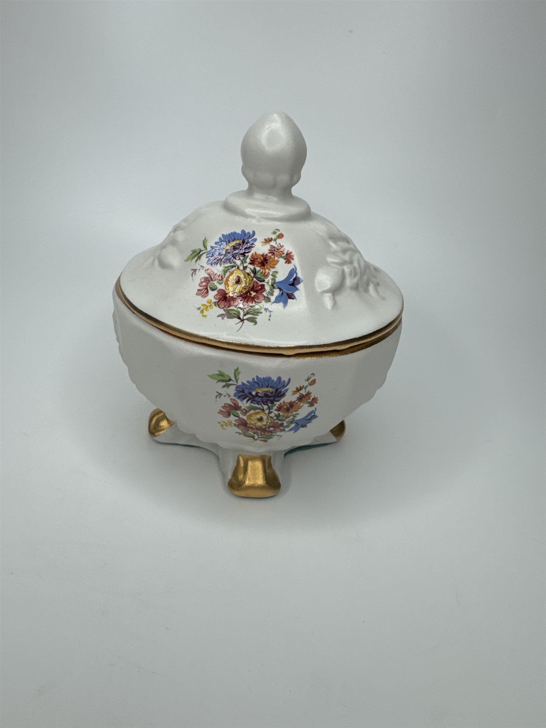 Vintage House of Fuller Genuine Porcelain Sugar Bowl Trinket Dish Made in USA