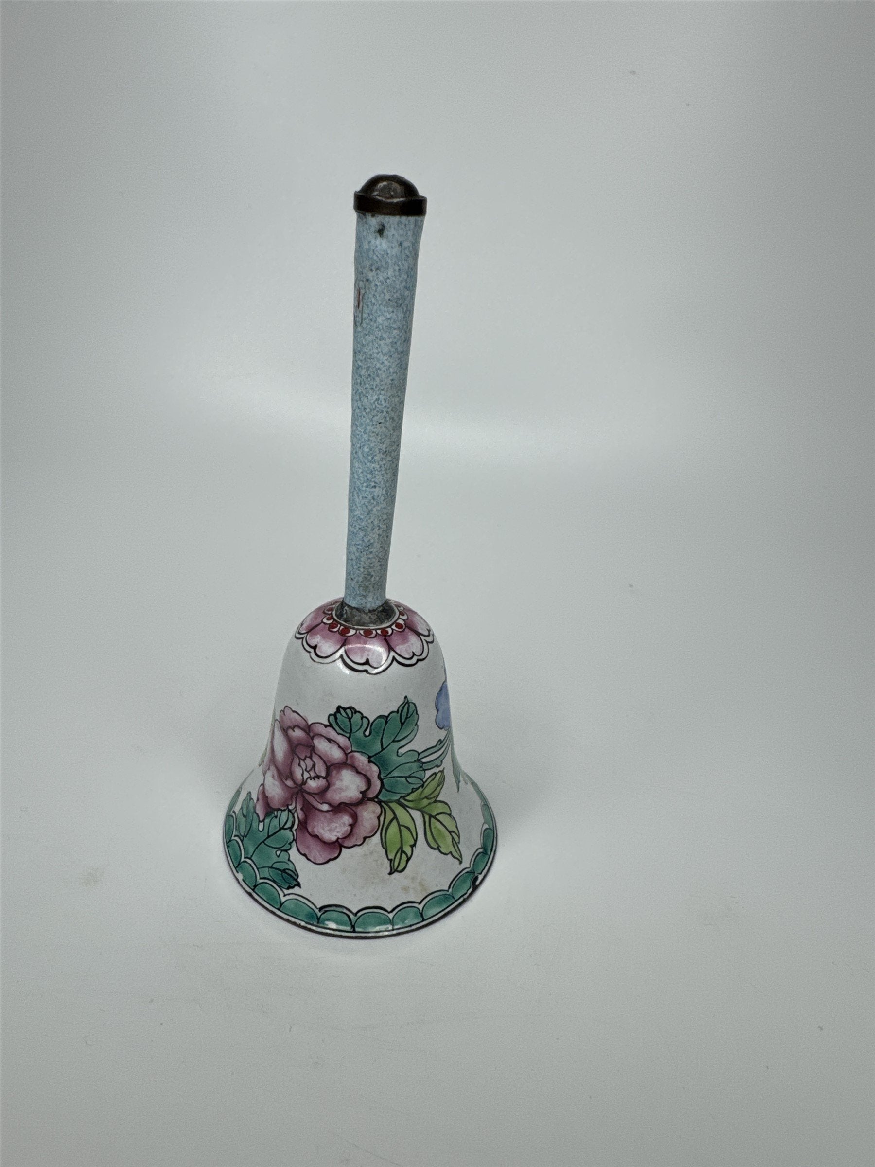 Vintage Decorative Floral Bell Knobler China Hand Bell Floral Pattern