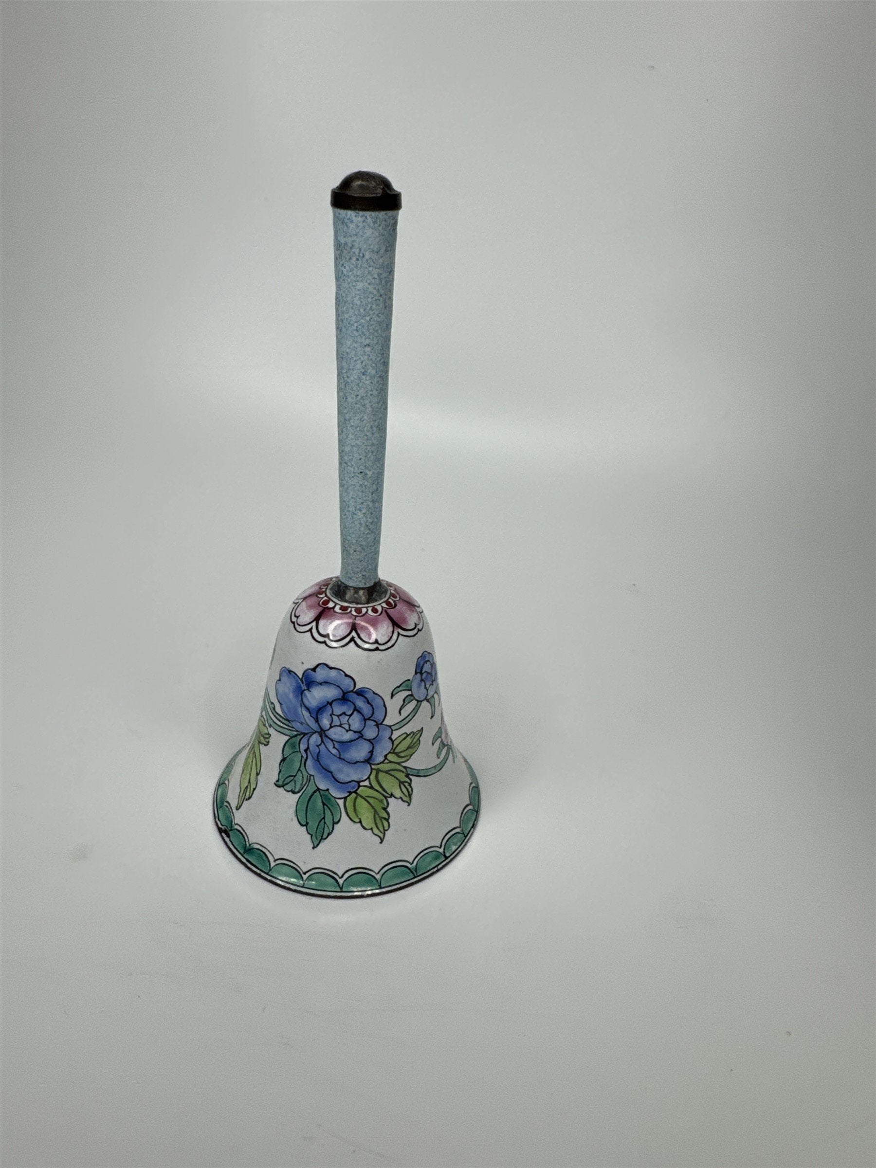 Vintage Decorative Floral Bell Knobler China Hand Bell Floral Pattern