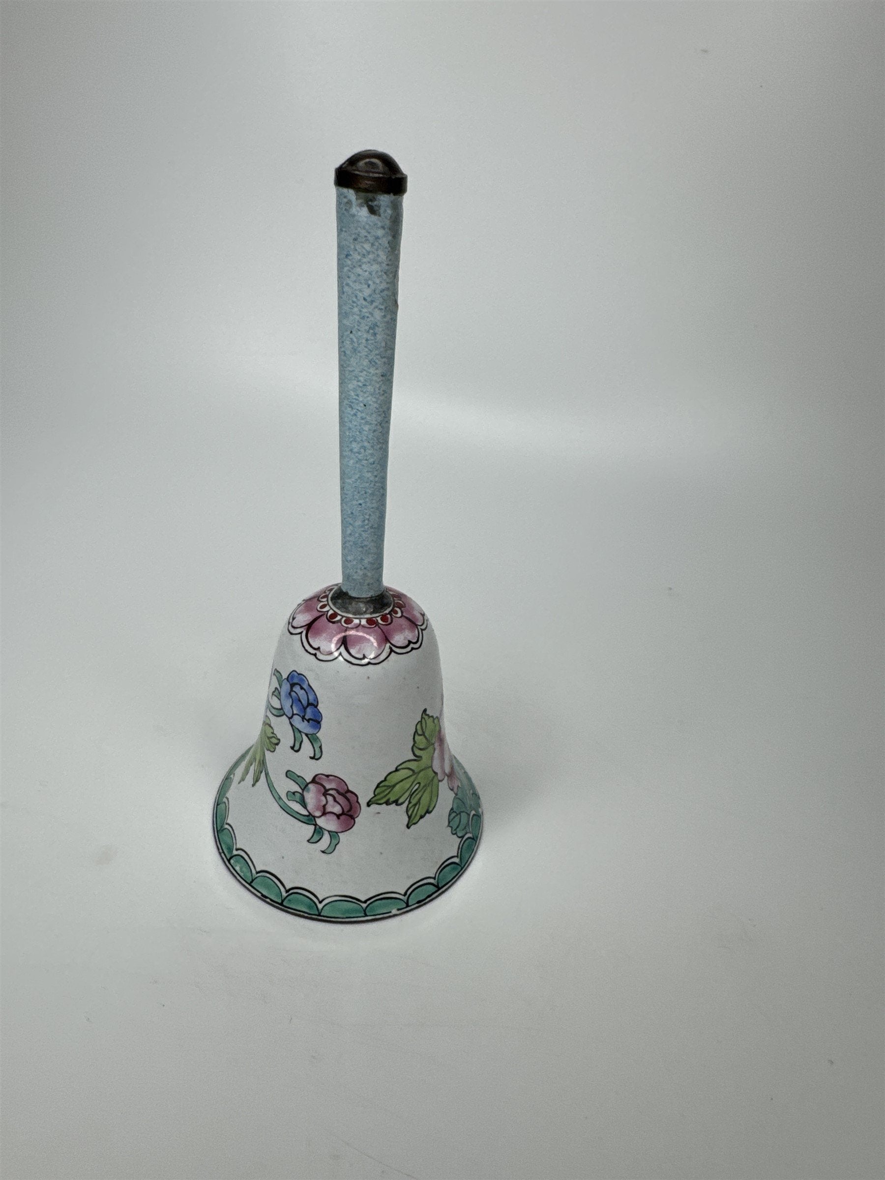 Vintage Decorative Floral Bell Knobler China Hand Bell Floral Pattern