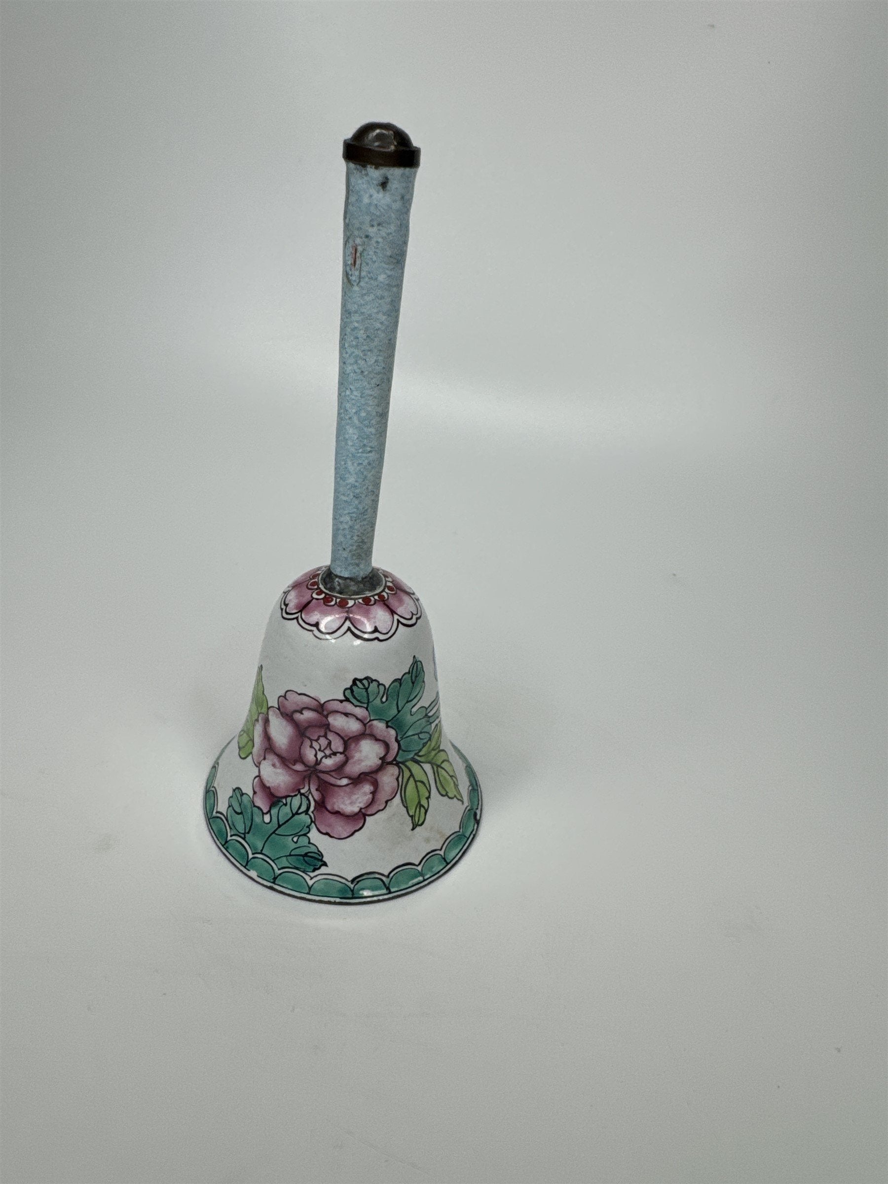 Vintage Decorative Floral Bell Knobler China Hand Bell Floral Pattern