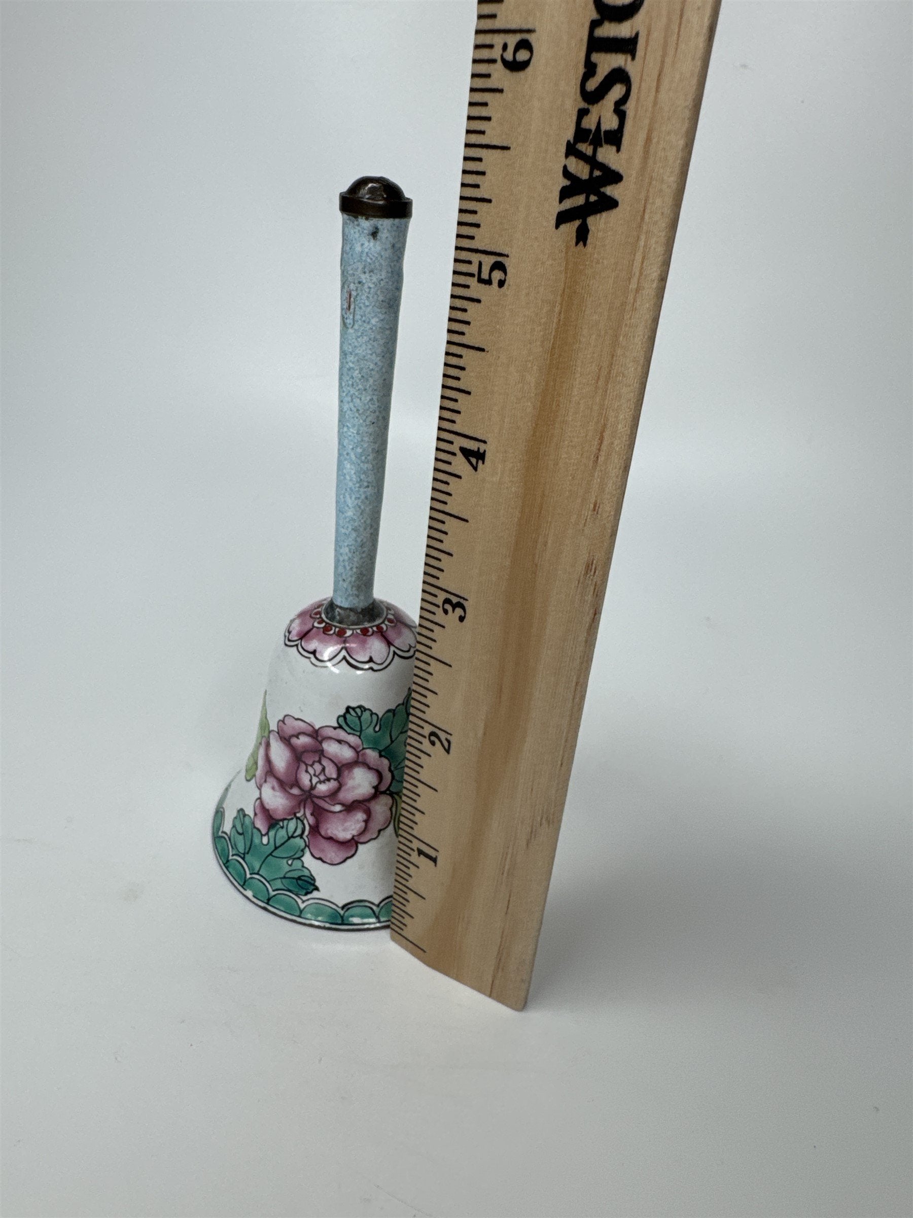 Vintage Decorative Floral Bell Knobler China Hand Bell Floral Pattern