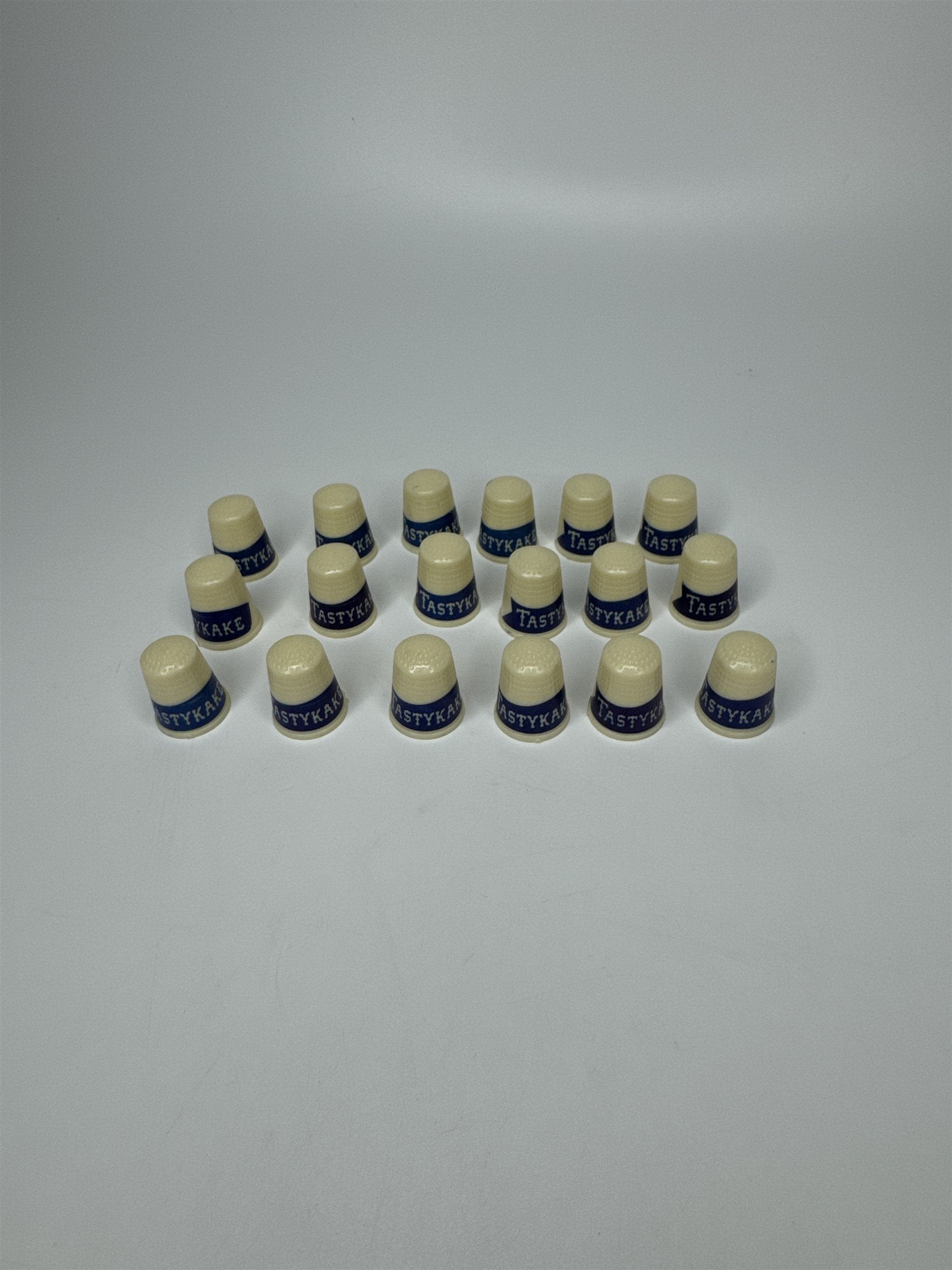 Lot of 18 Vintage Tastykake Sewing Thimbles Made in USA Advertising Promo