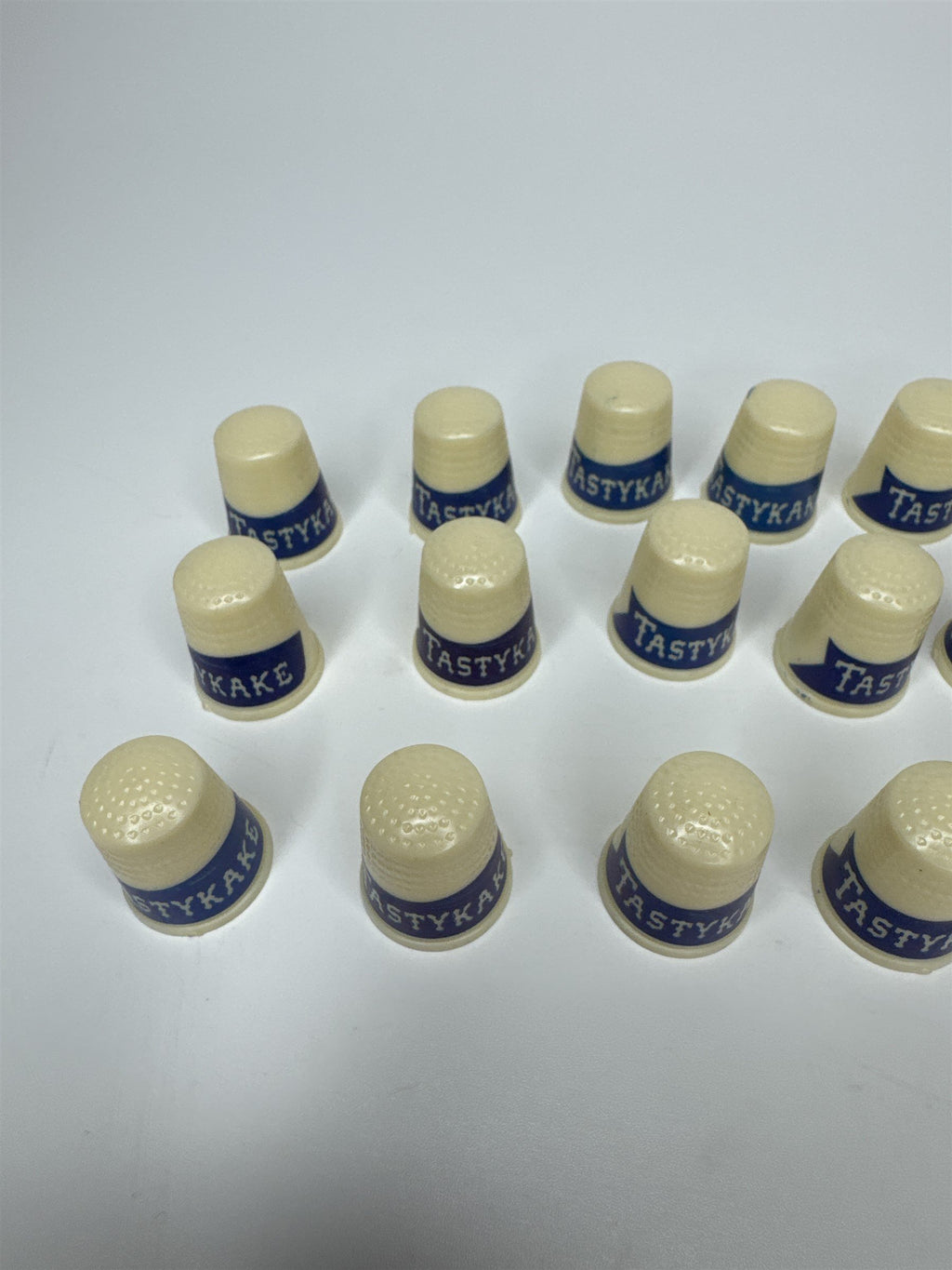 Lot of 18 Vintage Tastykake Sewing Thimbles Made in USA Advertising Promo