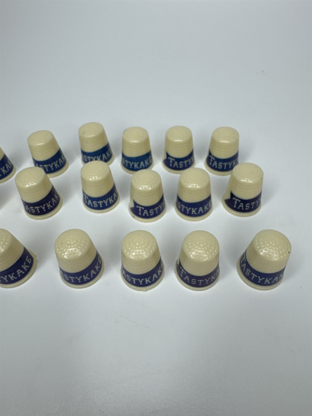 Lot of 18 Vintage Tastykake Sewing Thimbles Made in USA Advertising Promo