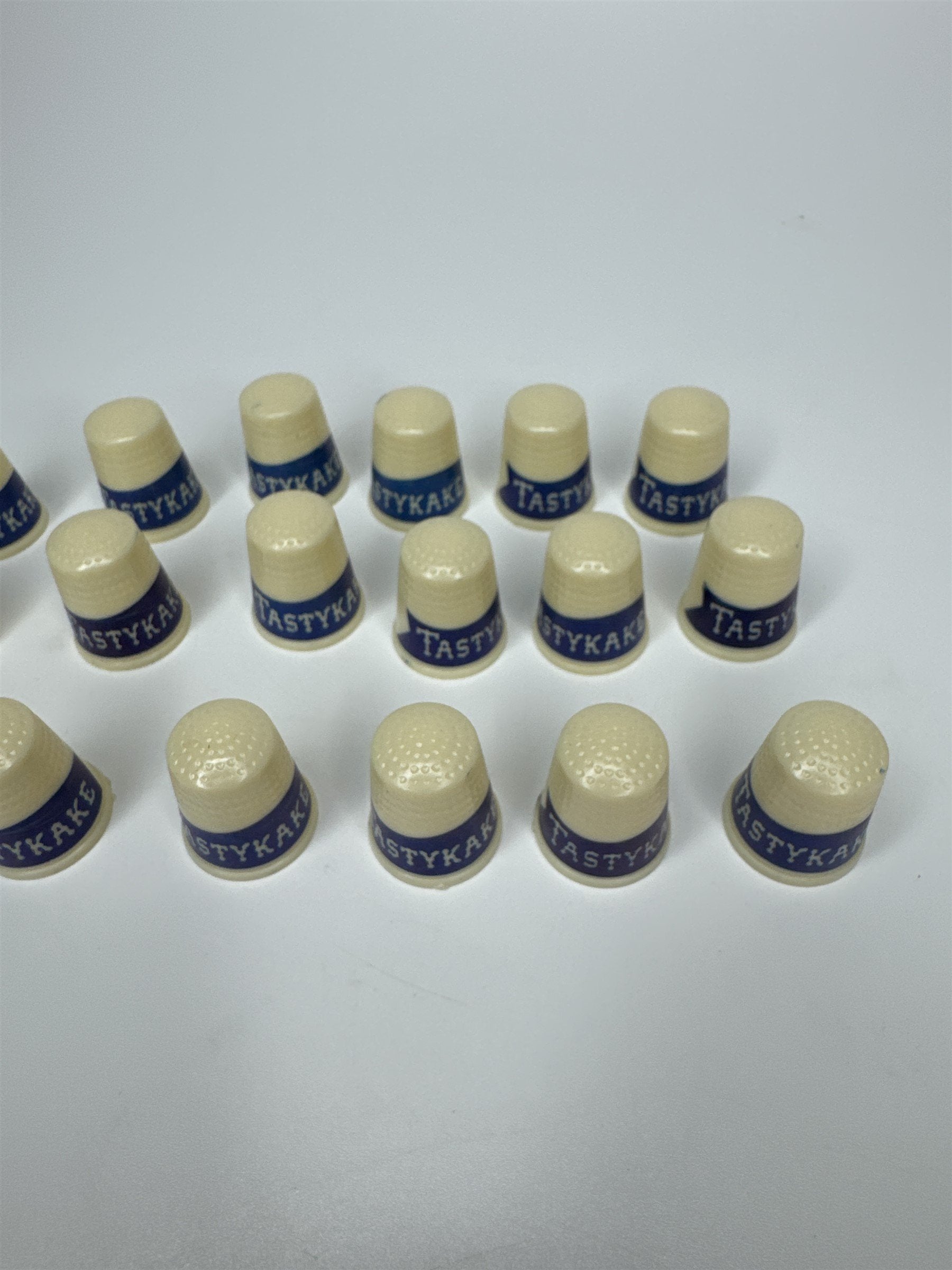 Lot of 18 Vintage Tastykake Sewing Thimbles Made in USA Advertising Promo