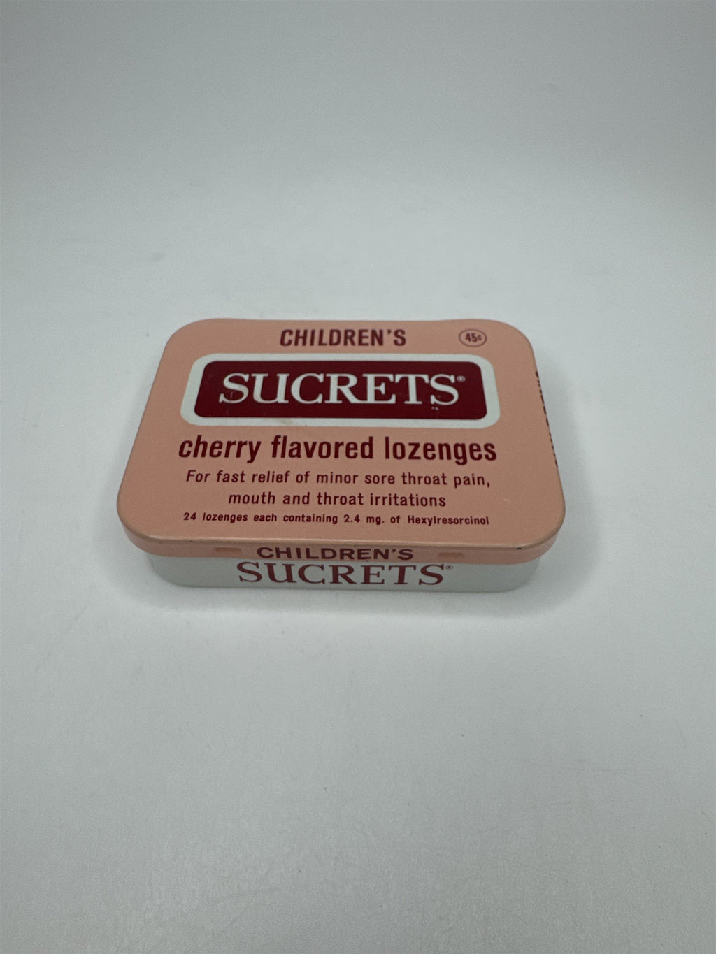 Vintage Children's SUCRETS Cherry Flavored Lozenges 24ct Empty Tim Memorabilia