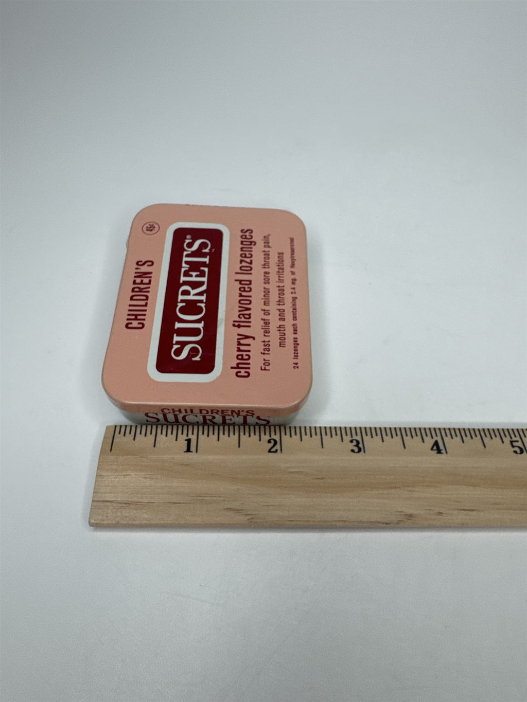 Vintage Children's SUCRETS Cherry Flavored Lozenges 24ct Empty Tim Memorabilia