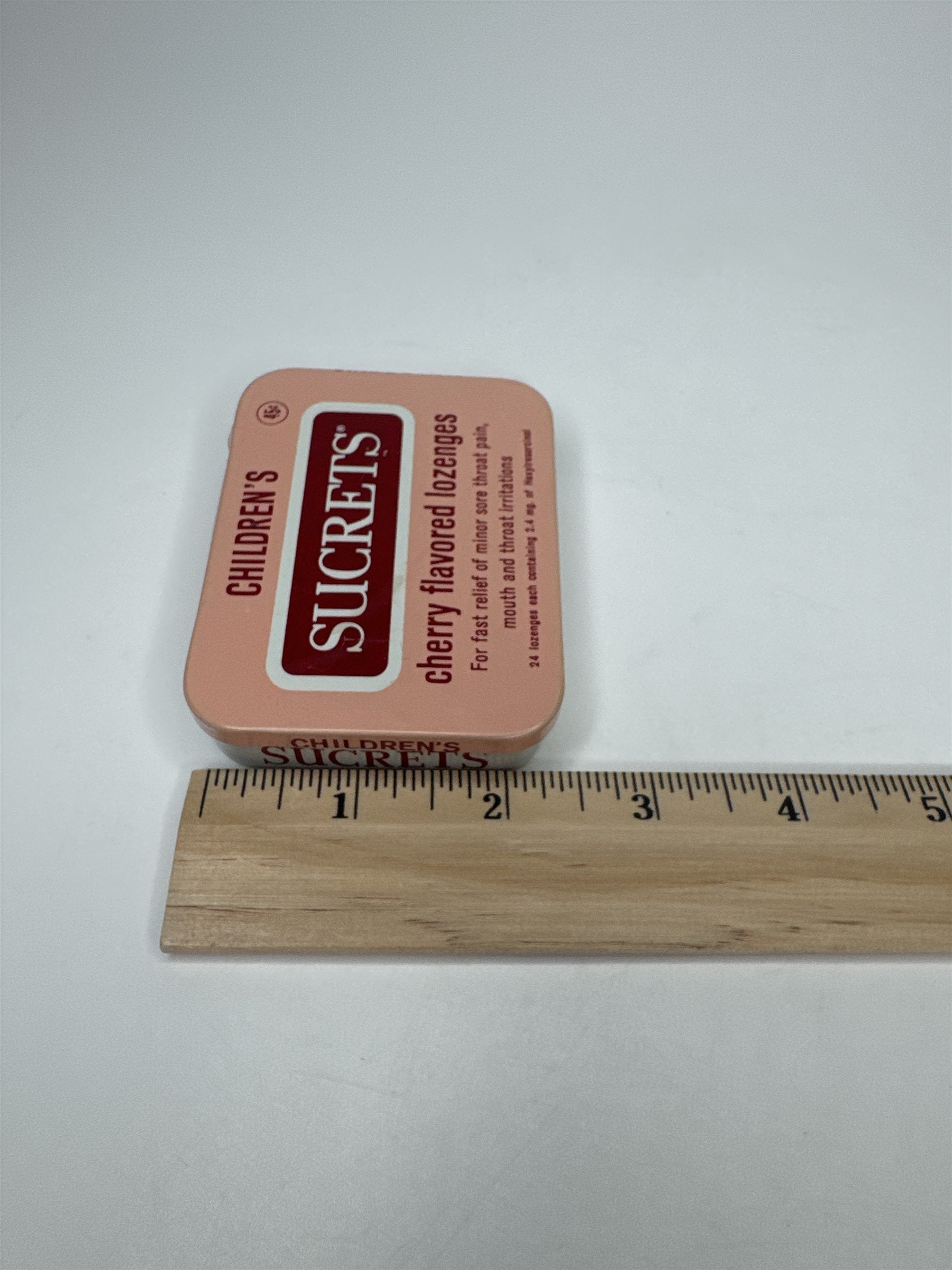 Vintage Children's SUCRETS Cherry Flavored Lozenges 24ct Empty Tim Memorabilia