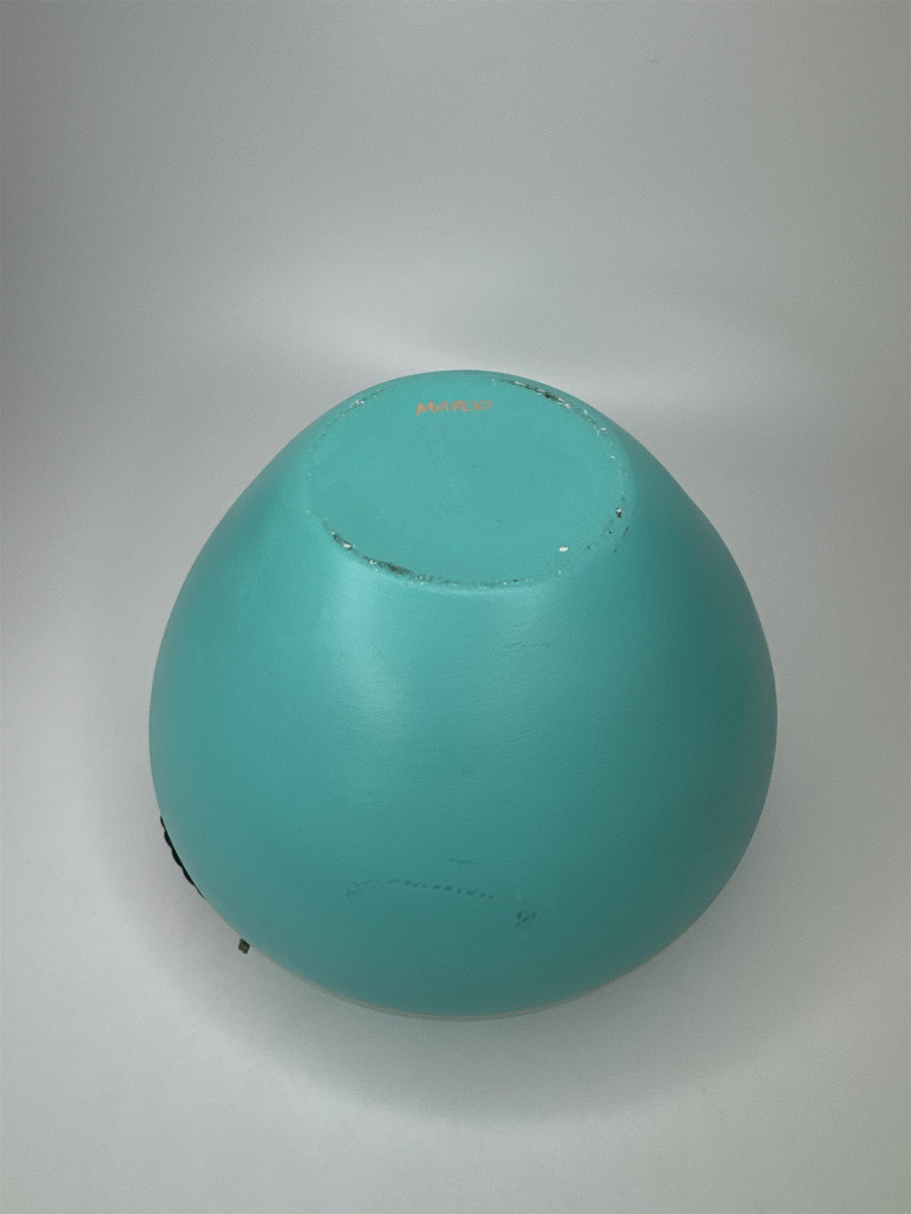 Vintage Native American Southwestern Pottery Sky Blue With Metal Adornment MAPOO