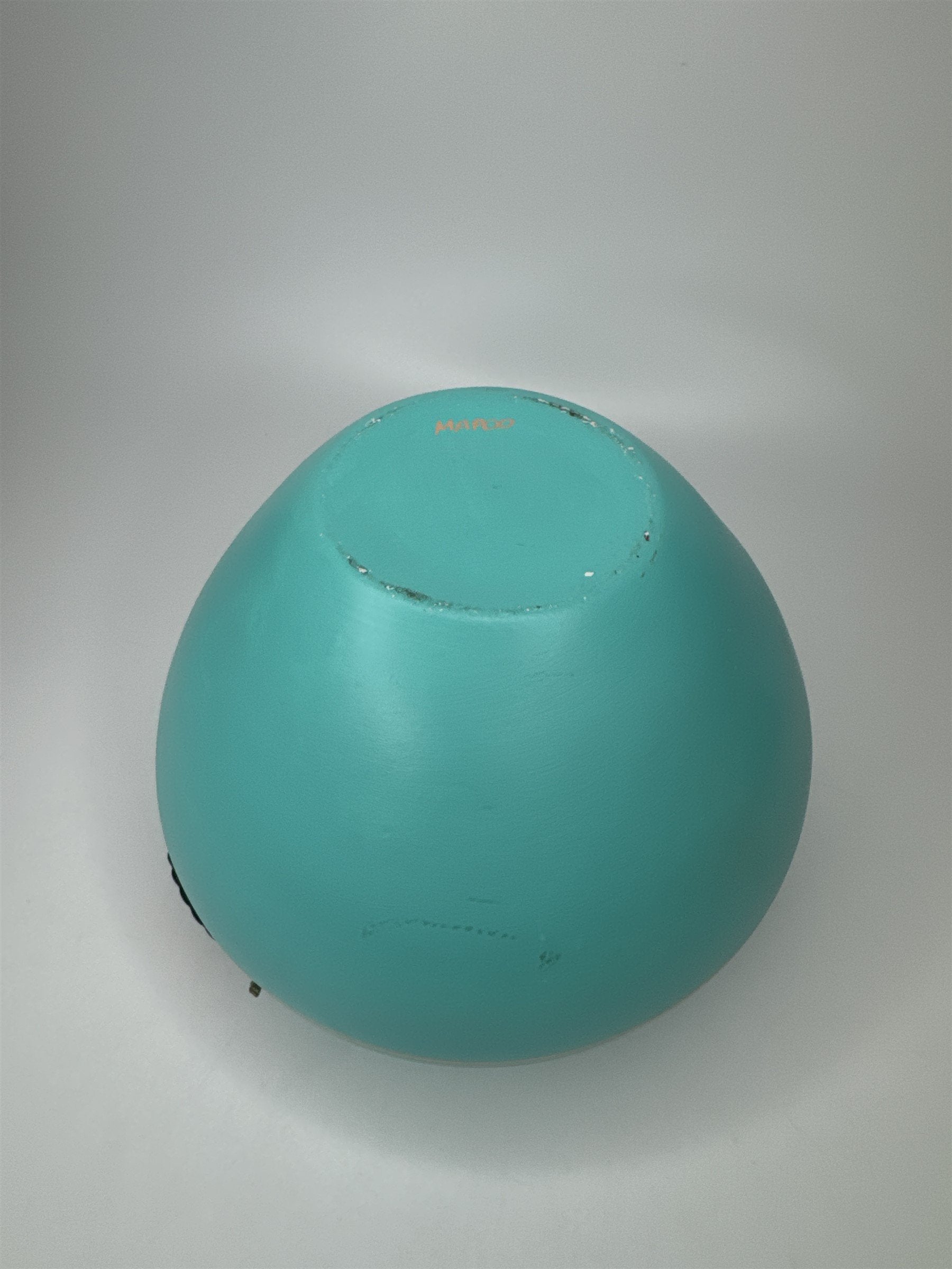 Vintage Native American Southwestern Pottery Sky Blue With Metal Adornment MAPOO