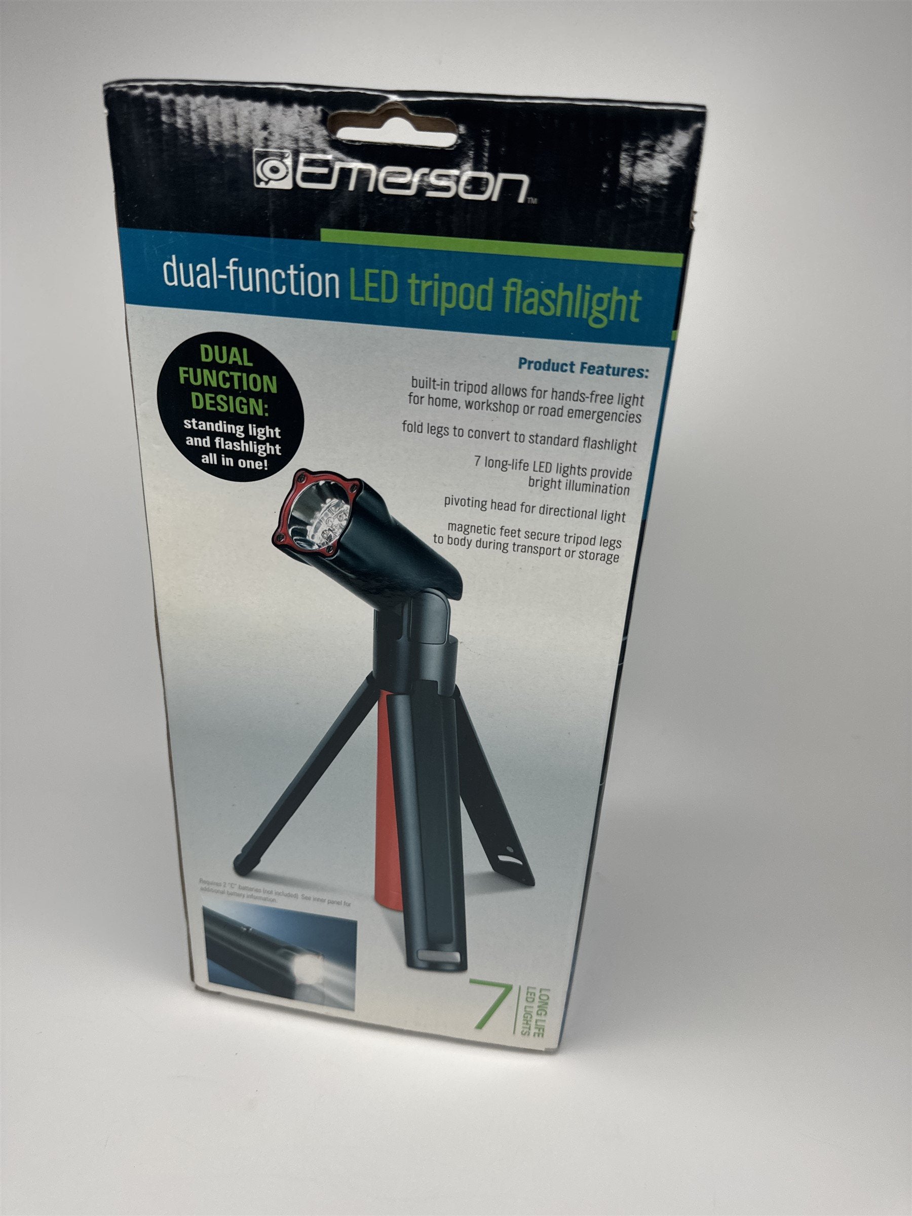 Emerson Dual Function LED Tripod and Handheld Flashlight 2-in-1 Tool Fathers Day