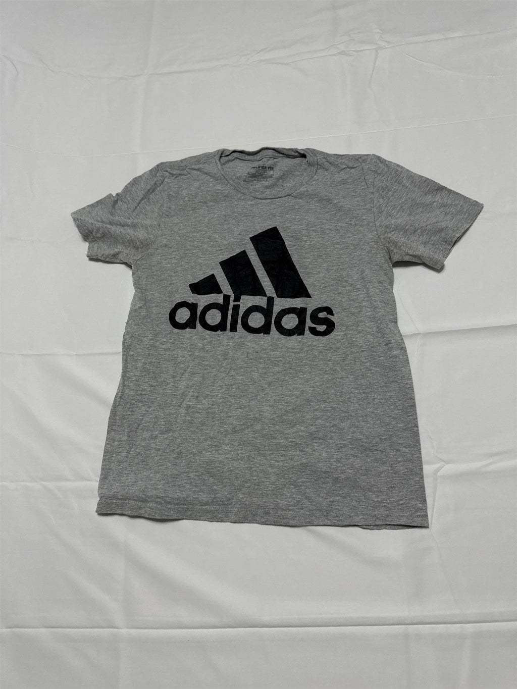 Adidas Mens T-Shirt Amplifier Short Sleeve Gray with Black Big Logo X-S XS NWT