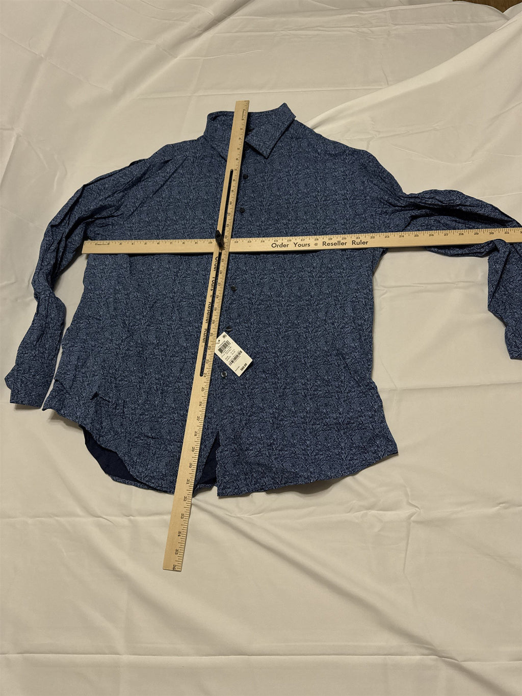 Alfani Regular Fit XL 17-17 1/2 34-35 Dark Blue Dress Shirt Geo Triangle Pattern