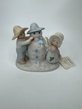 Vintage 1991 HOMCO Circle of Friends Masterpiece Snow Play Psalms 51:7 Snowman
