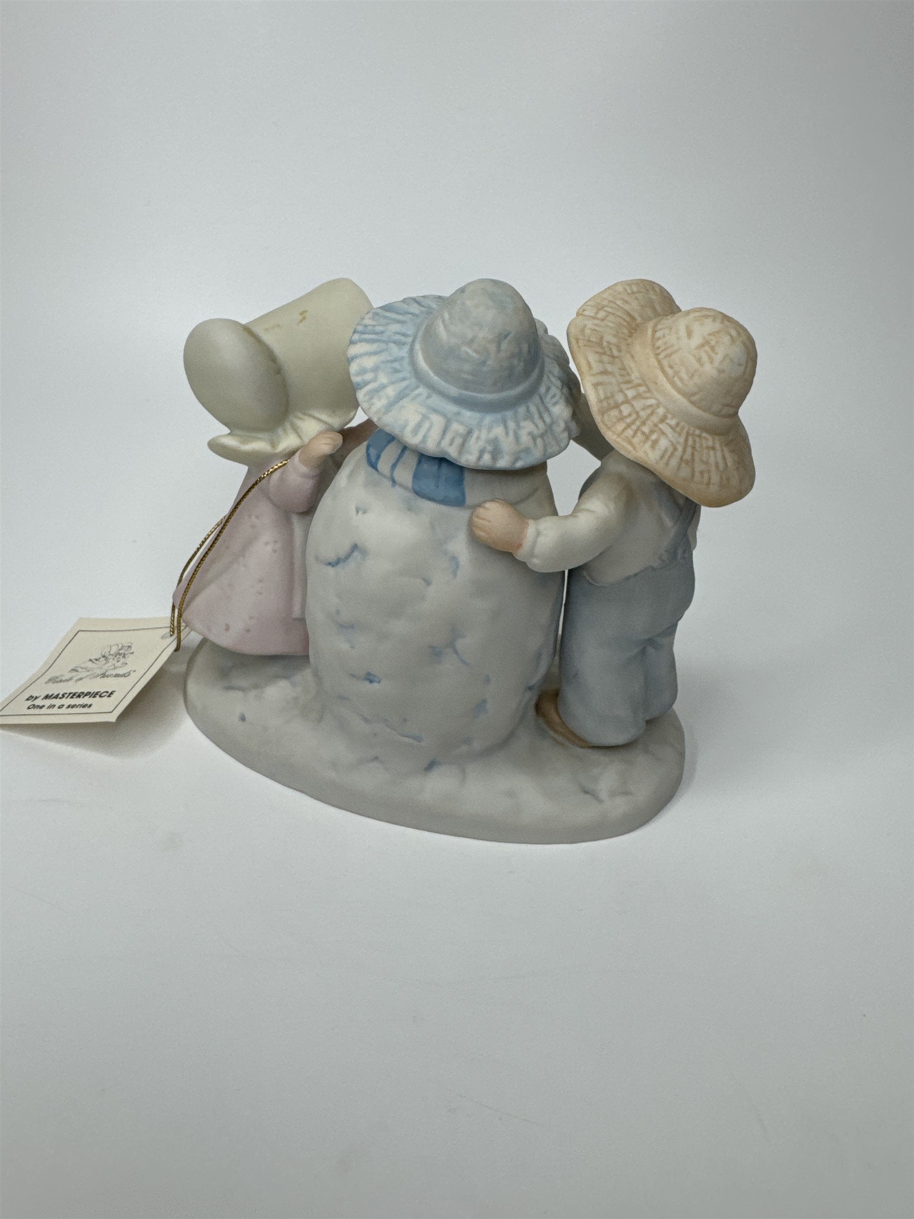 Vintage 1991 HOMCO Circle of Friends Masterpiece Snow Play Psalms 51:7 Snowman