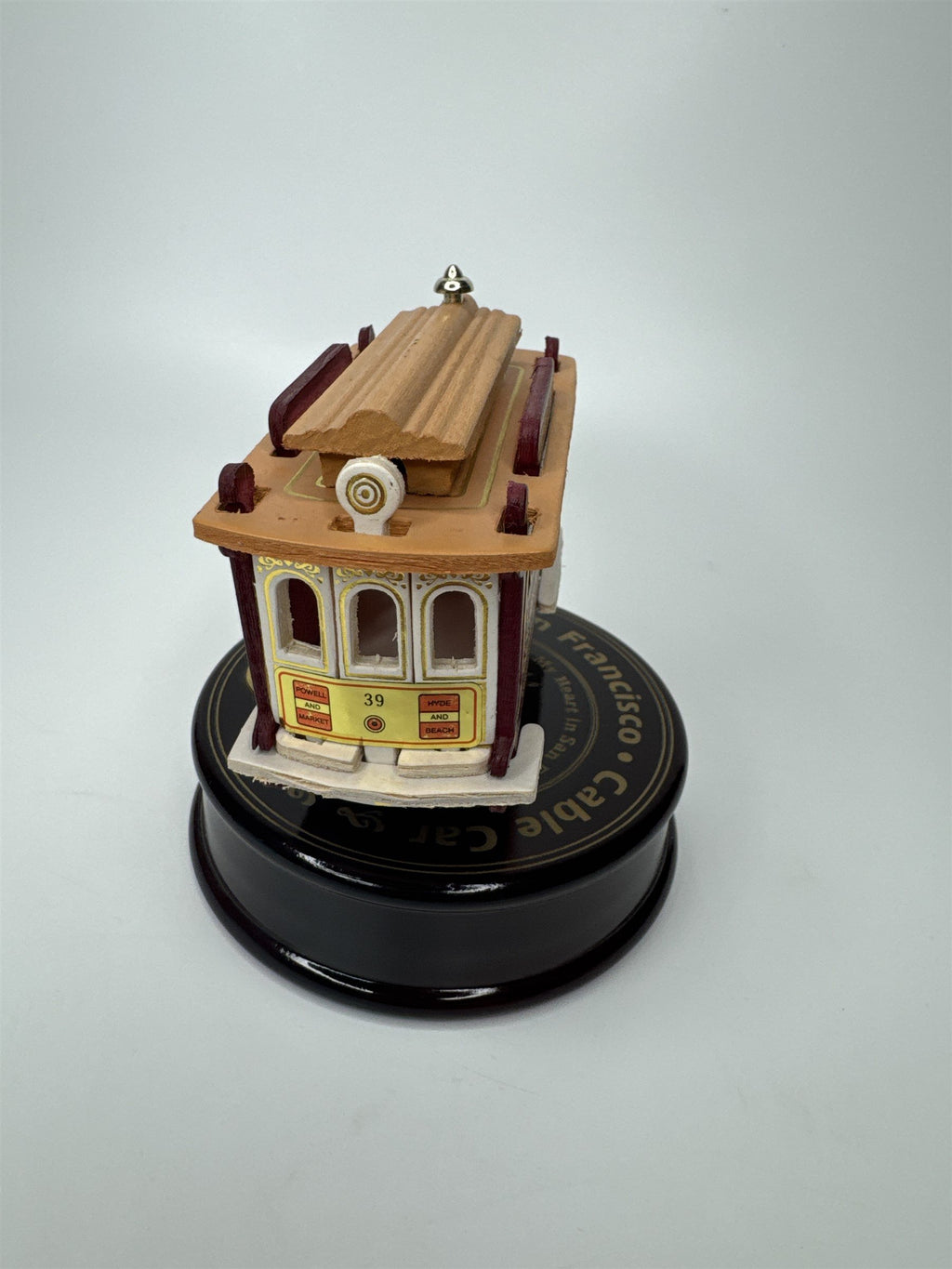 Vintage San Francisco California Cable Car Music Box Wooden Souvenir Powell Hyde
