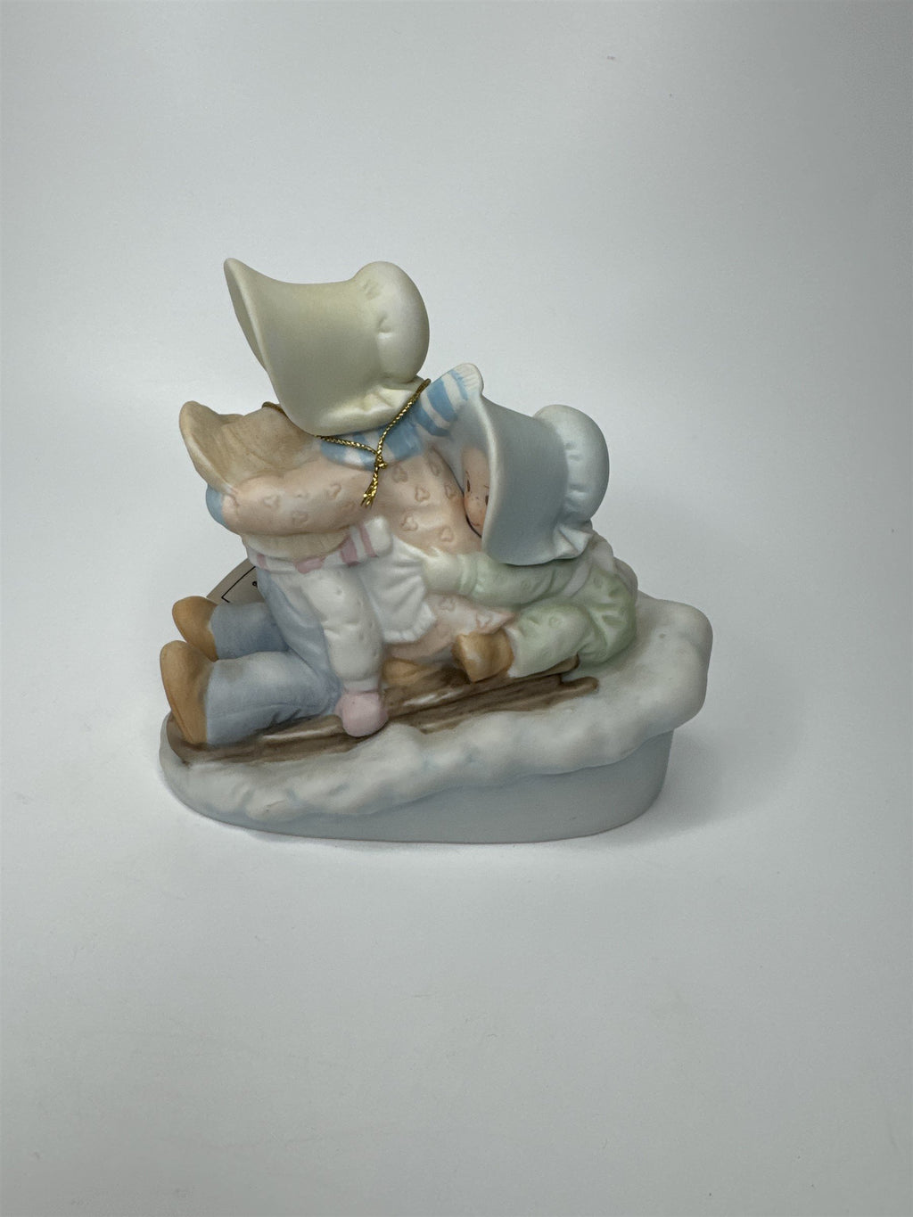 Vintage 1993 HOMCO Circle of Friends Masterpiece Sledding We Will Go Mark 11:22