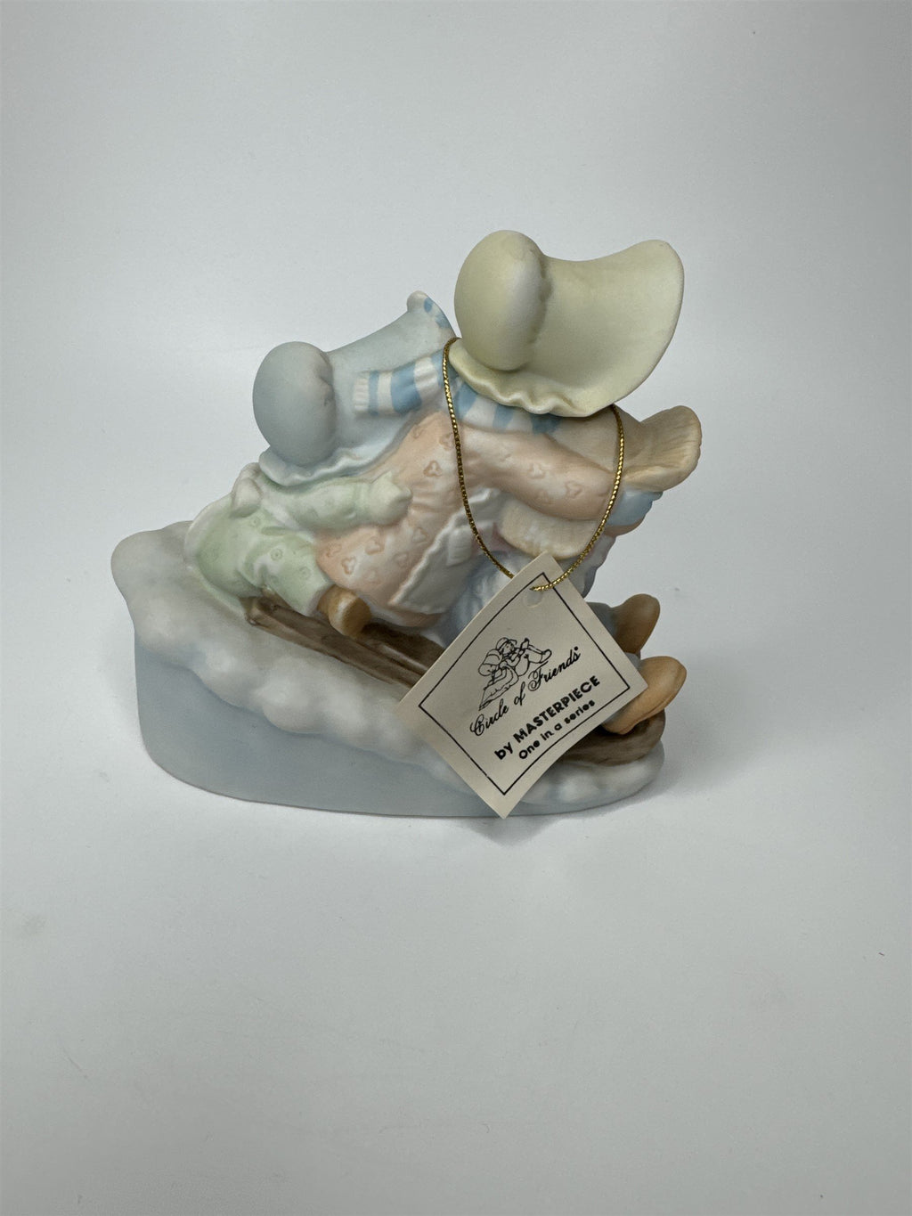 Vintage 1993 HOMCO Circle of Friends Masterpiece Sledding We Will Go Mark 11:22