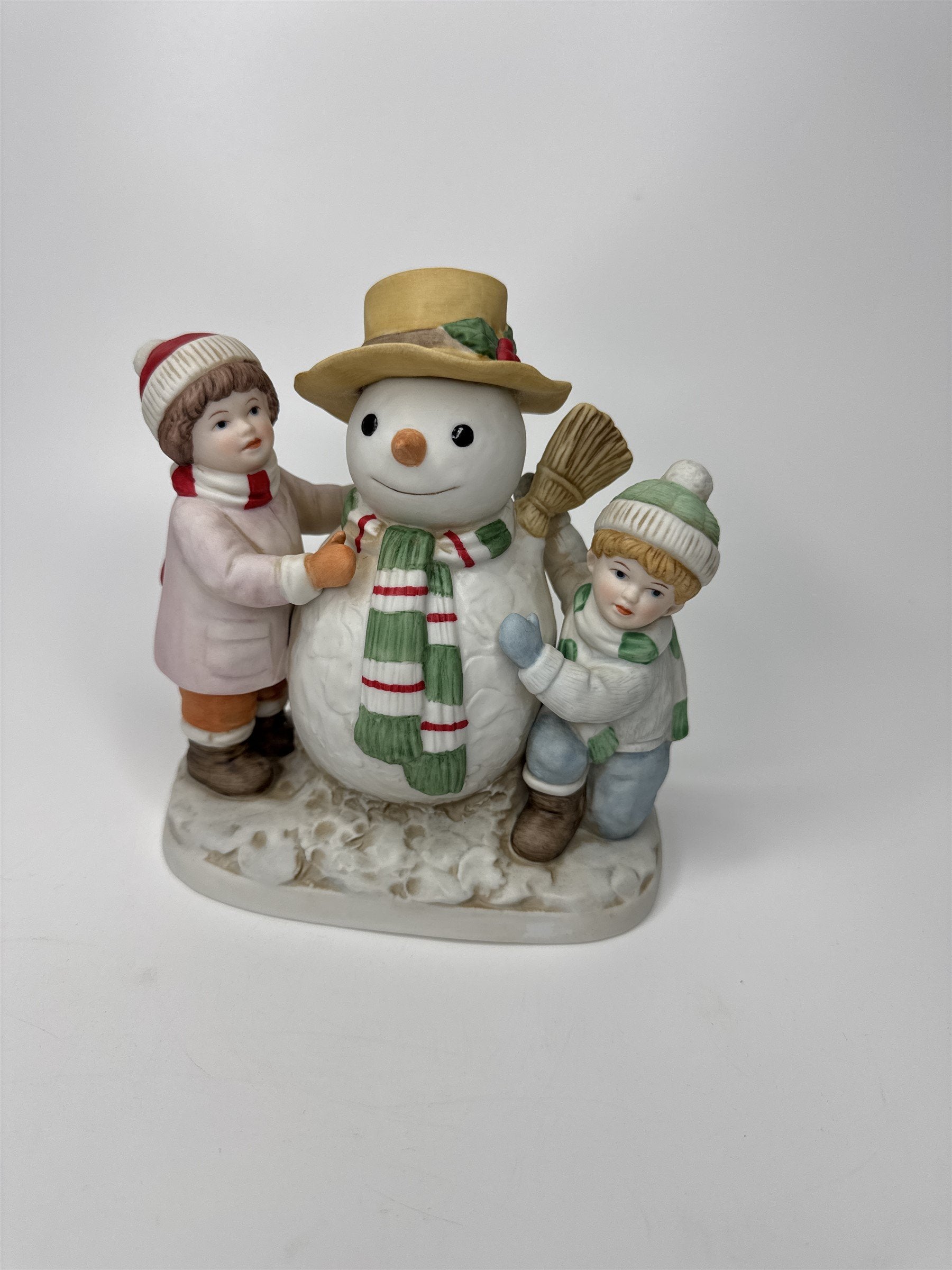 Vintage Home Interiors Our First Snowman Snowman and Children Figurine