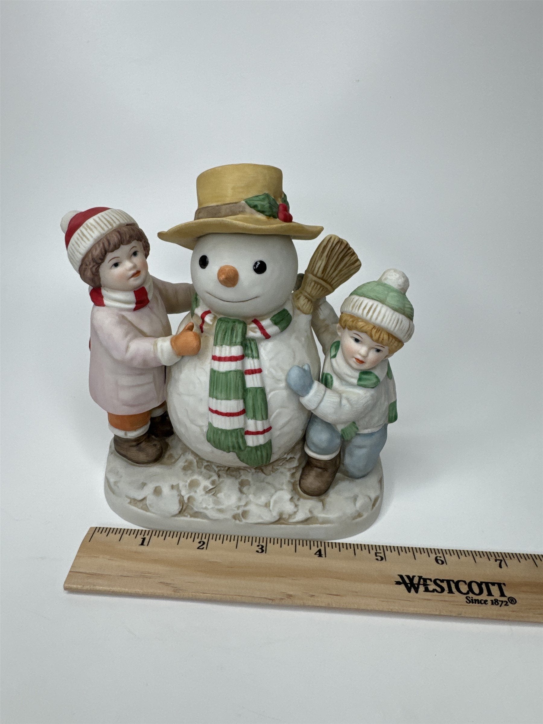 Vintage Home Interiors Our First Snowman Snowman and Children Figurine