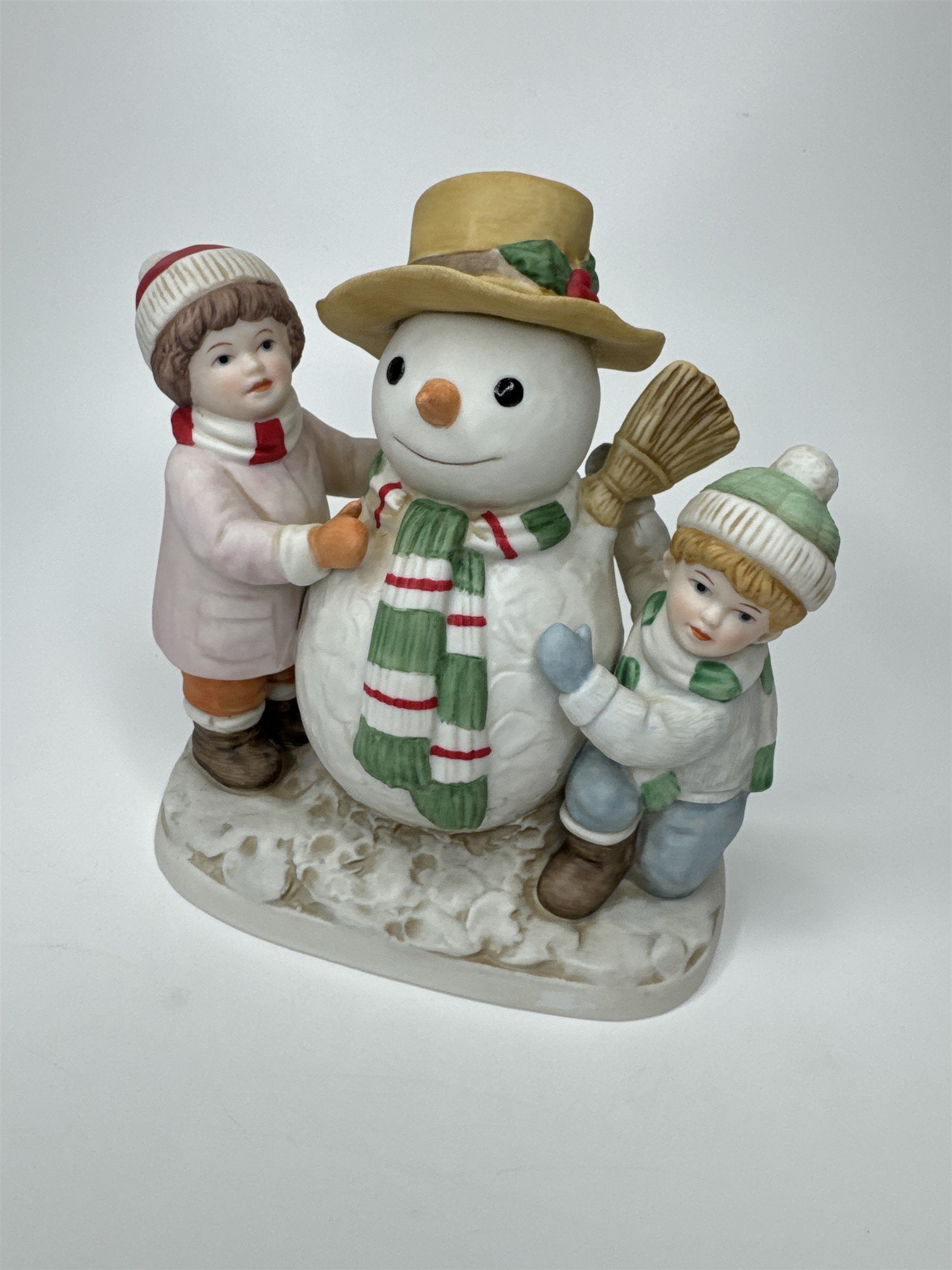 Vintage Home Interiors Our First Snowman Snowman and Children Figurine