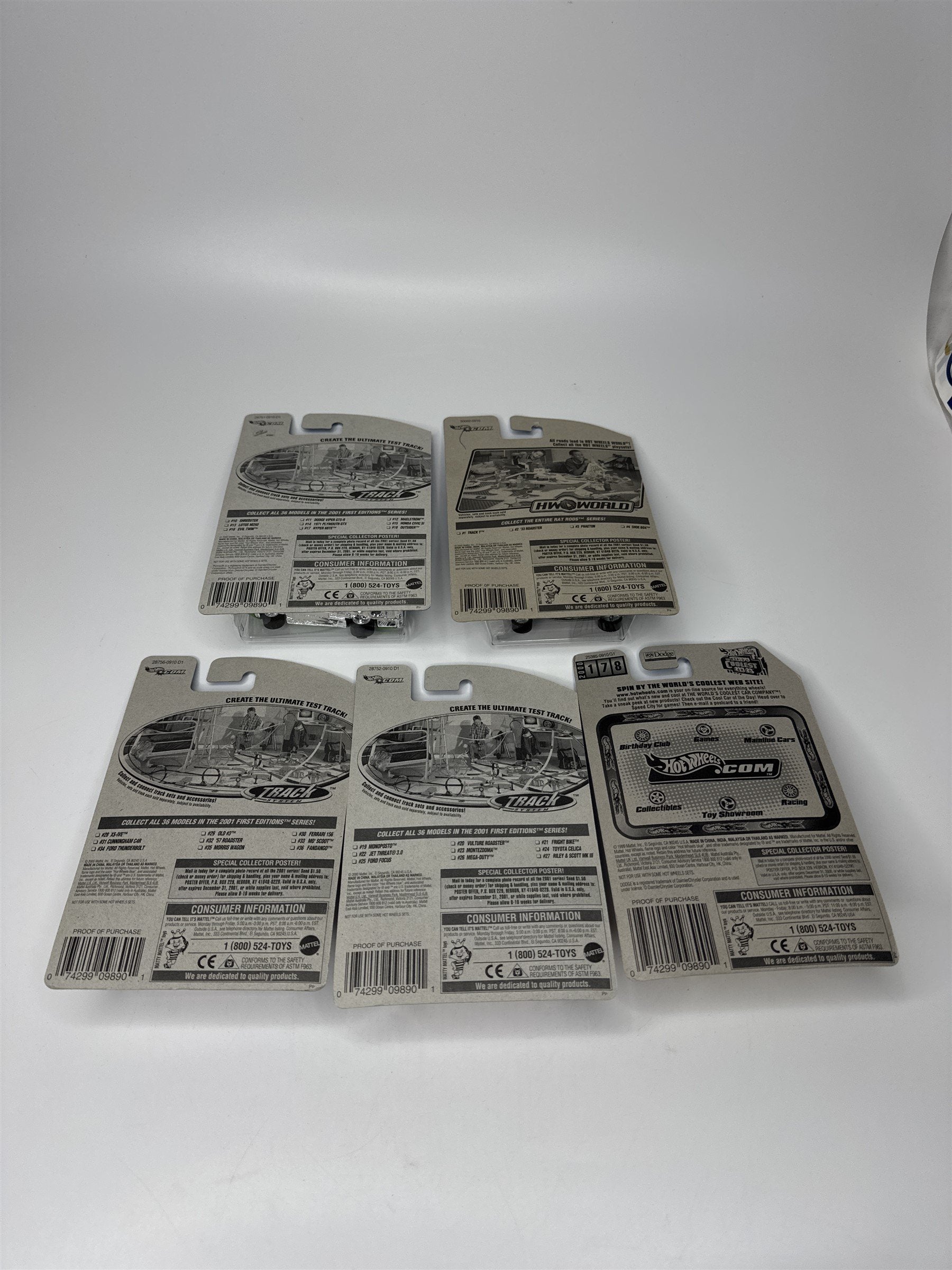 Lot of 5 Hot Wheels Mattel Wheels 1999-2000 Die Cast Metal Collectible Race Cars