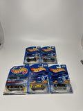 Lot of 5 Hot Wheels Mattel Wheels 1998-2000 Die Cast Metal Collectible Race Cars